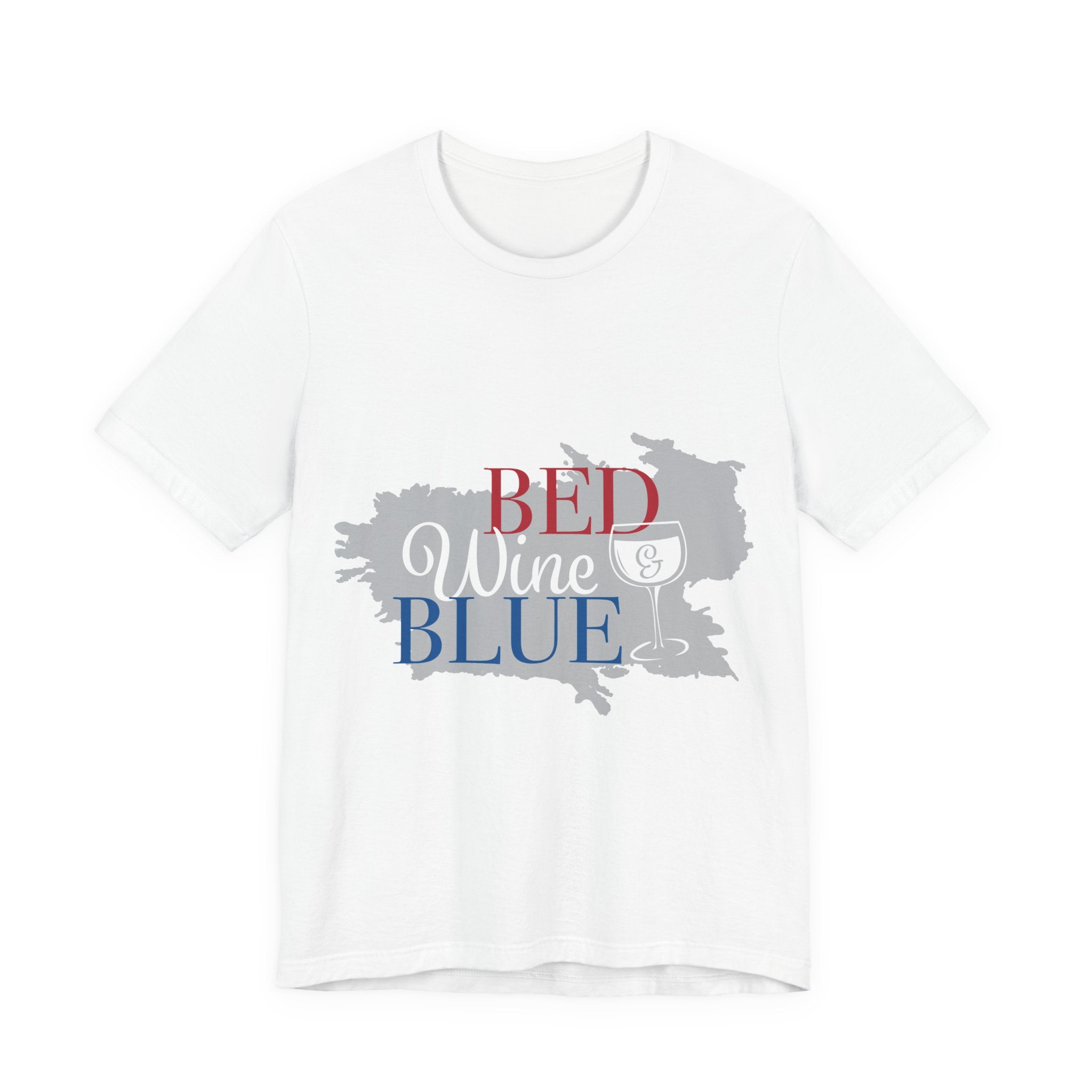 Bed Wine & Blue T-Shirt — Patriotic Red, White & Blue Wine Tee