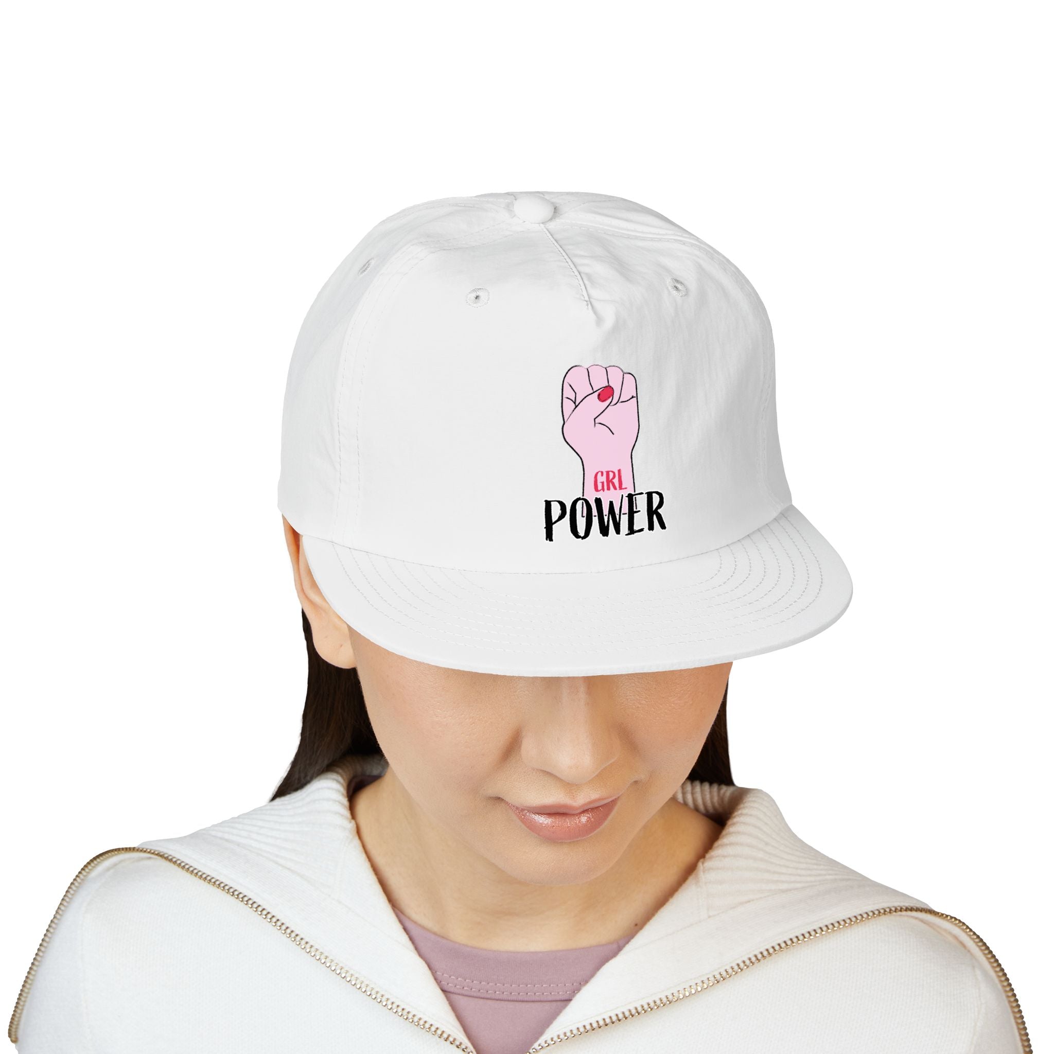 Surf Cap — "GRL POWER" Raised Fist Embroidered Surf Cap