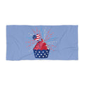 Fourth of July Cupcake Beach Towel — Patriotic USA Stars & Stripes Summer Towel