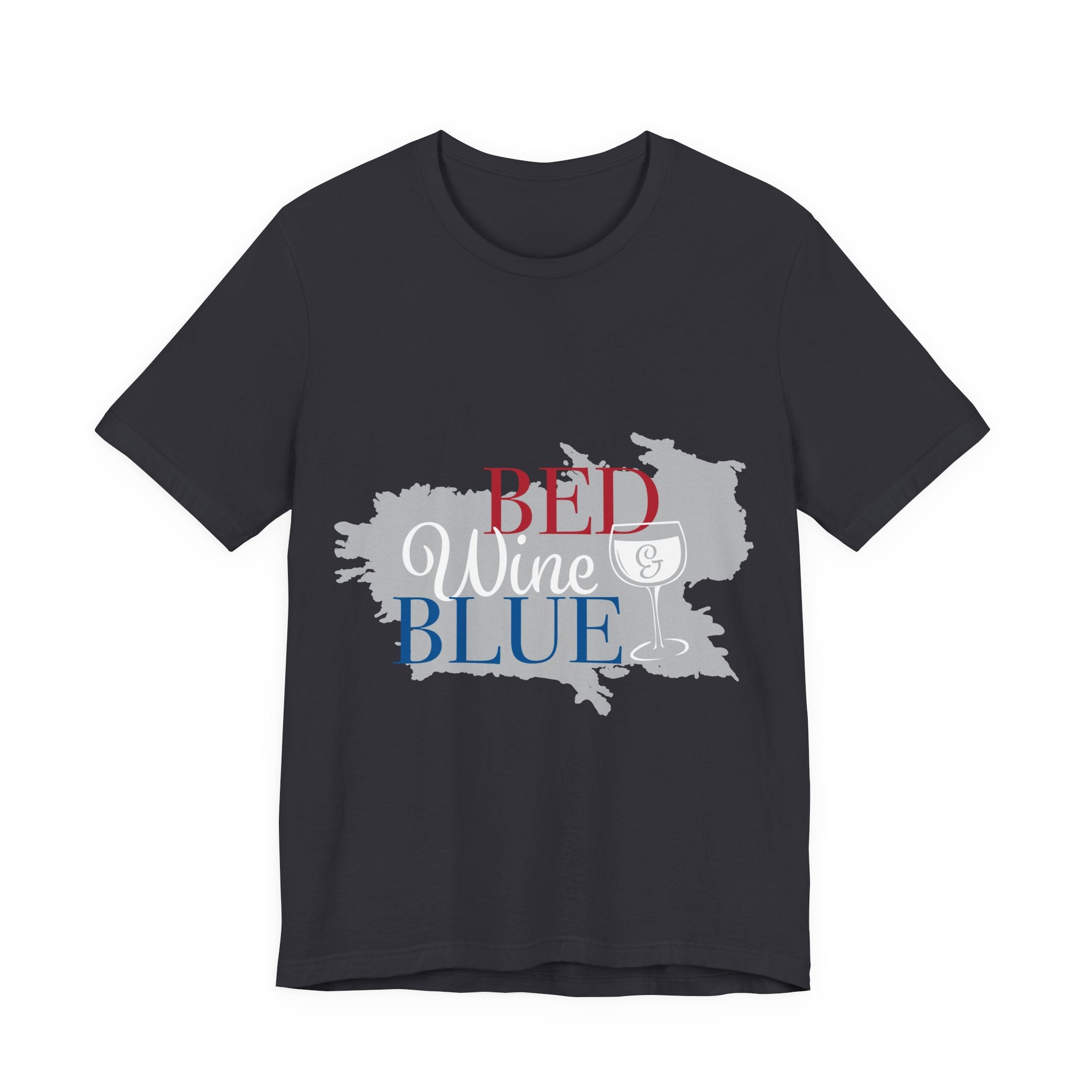 Bed Wine & Blue T-Shirt — Patriotic Red, White & Blue Wine Tee