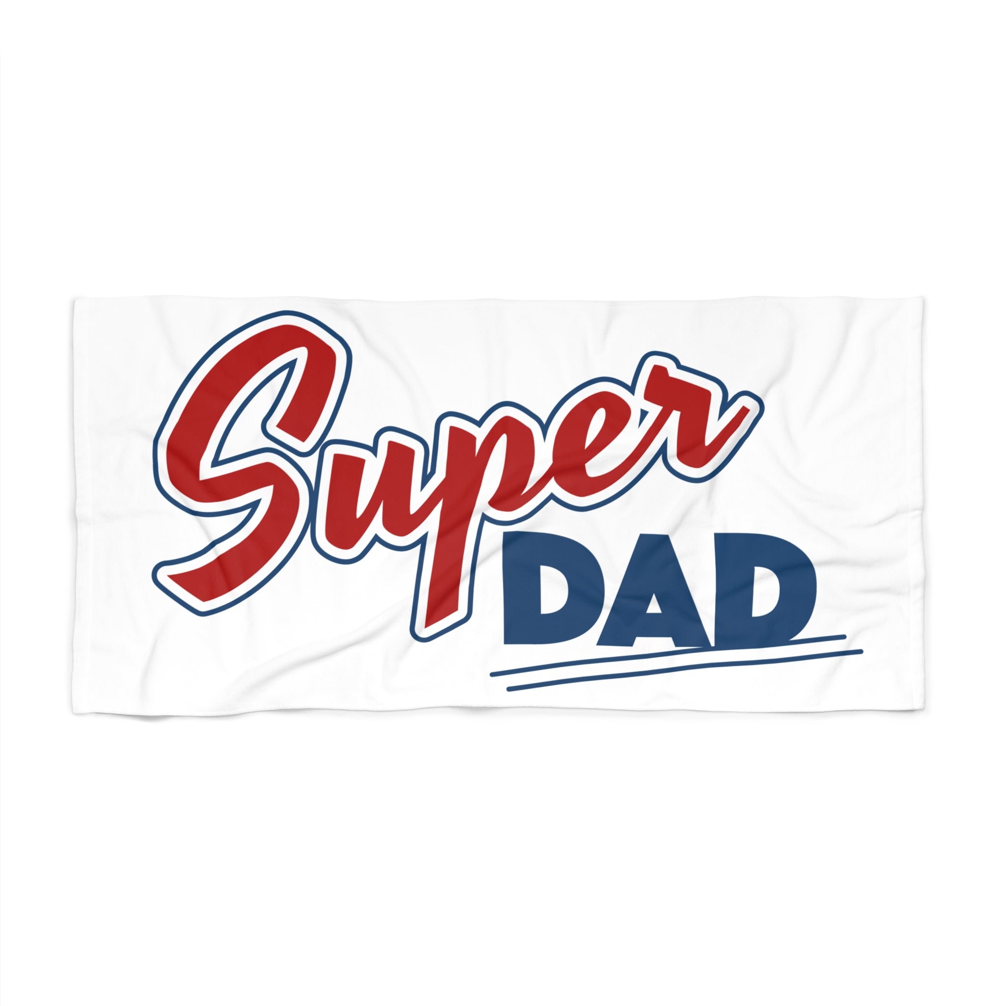 Super Dad Beach Towel – Father’s Day Gift, Patriotic Red & Blue Resort Towel
