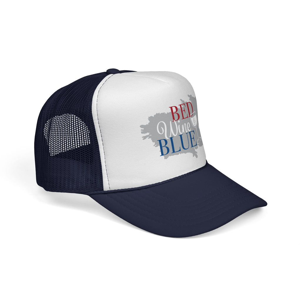Trucker Cap — "Red Wine Blue" Patriotic Wine Lover Mesh Hat