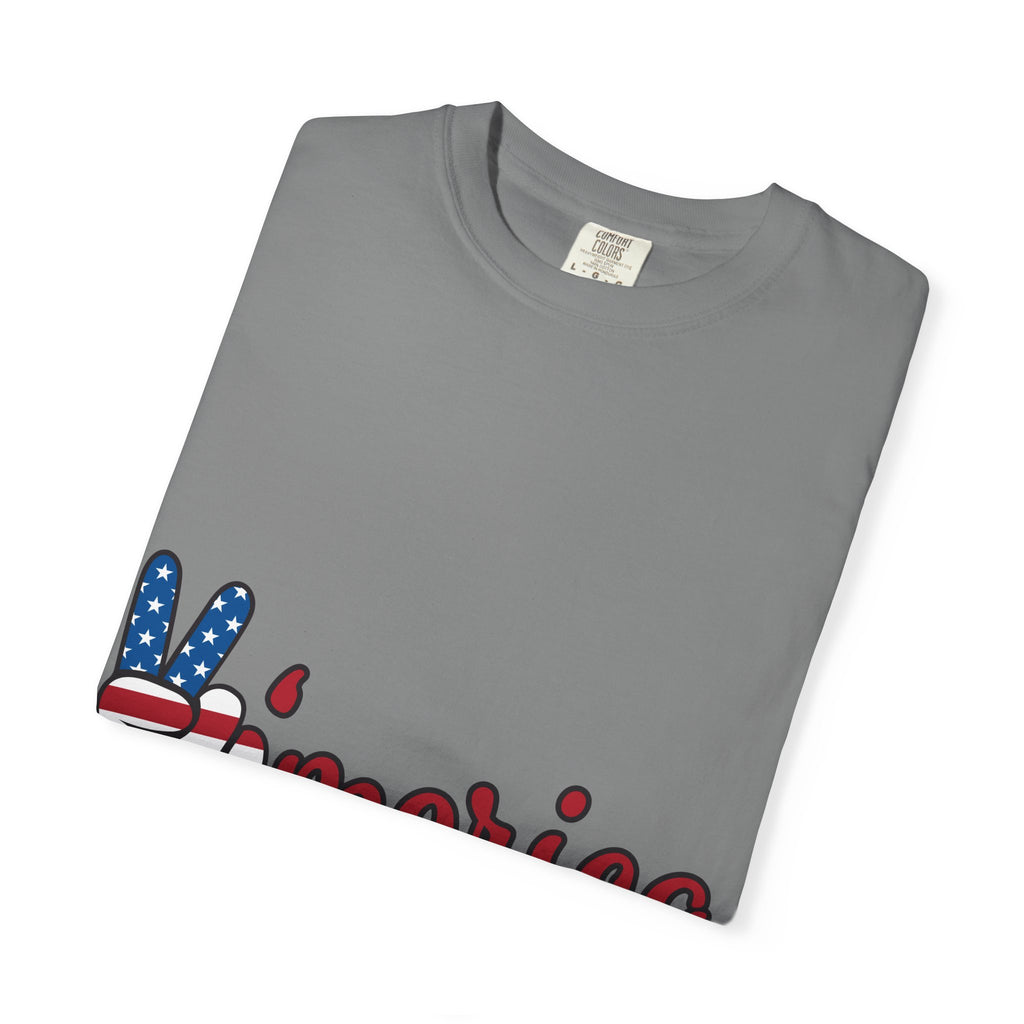 'Merica Peace Sign T-Shirt — Patriotic USA Flag Graphic Tee for 4th of July