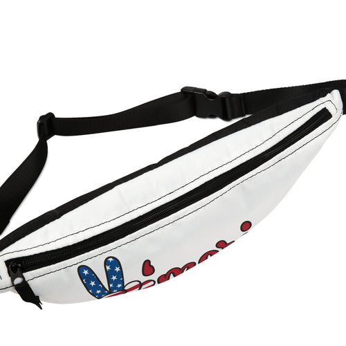 'Merica Peace Sign Fanny Pack — Patriotic USA Flag Waist Bag for 4th of July