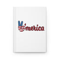 Patriotic 'Merica Hardcover Journal — USA Flag Peace Sign Notebook