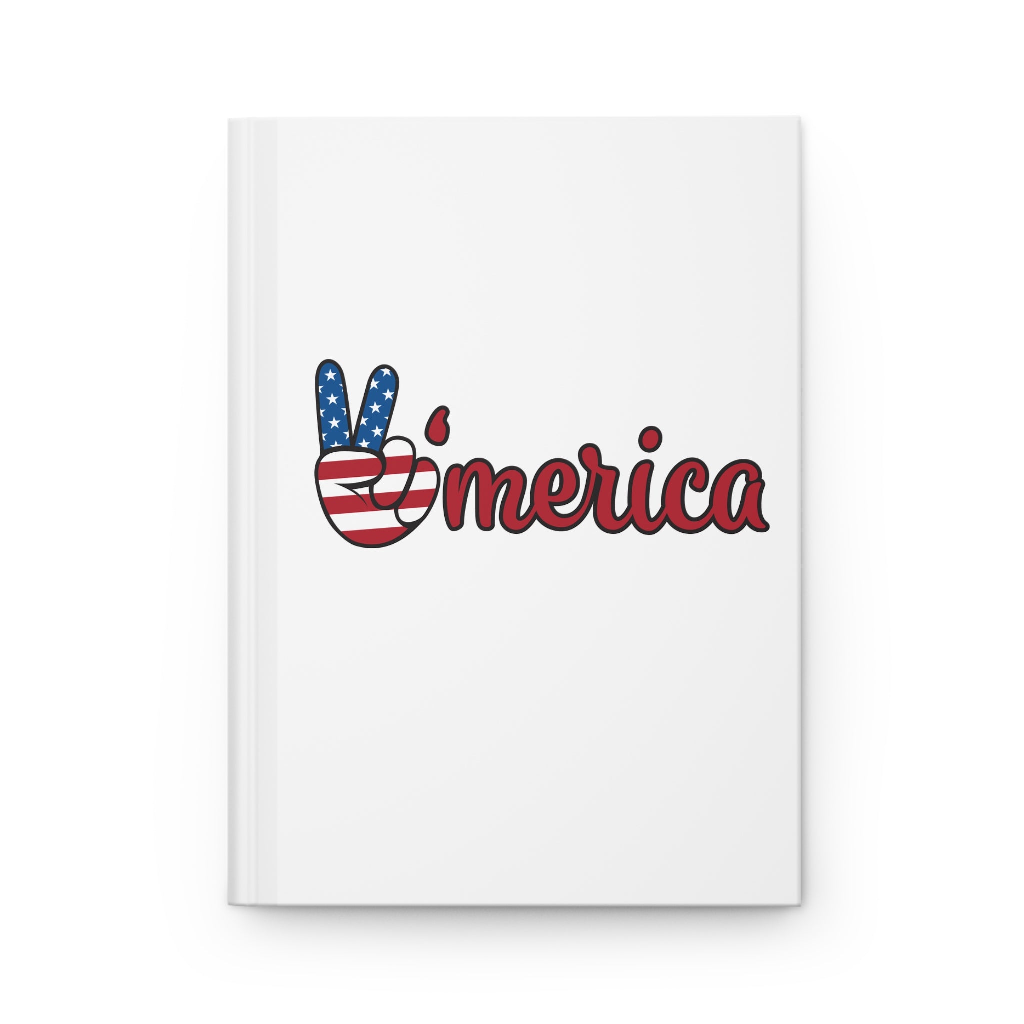 Patriotic 'Merica Hardcover Journal — USA Flag Peace Sign Notebook