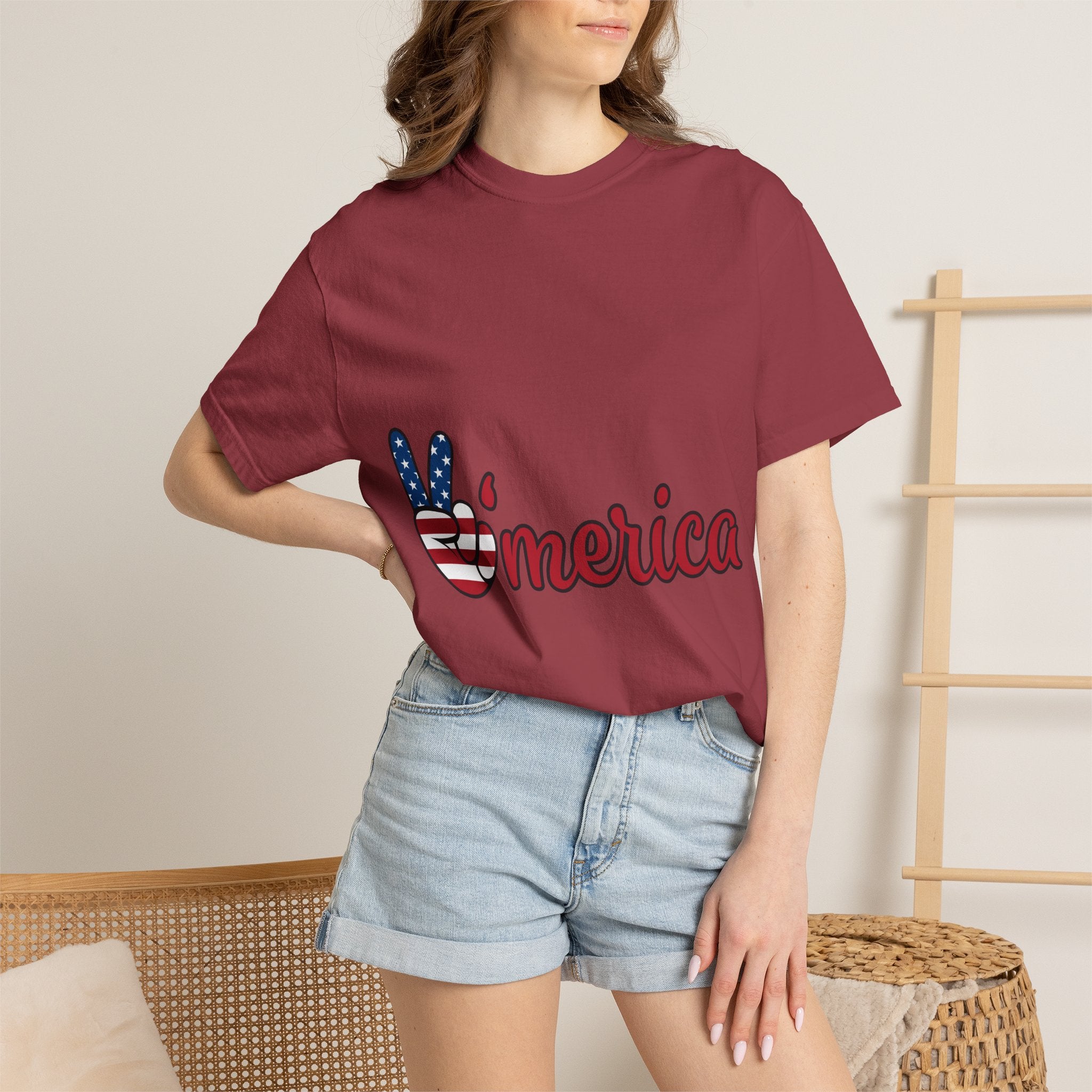 'Merica Peace Sign T-Shirt — Patriotic USA Flag Graphic Tee for 4th of July