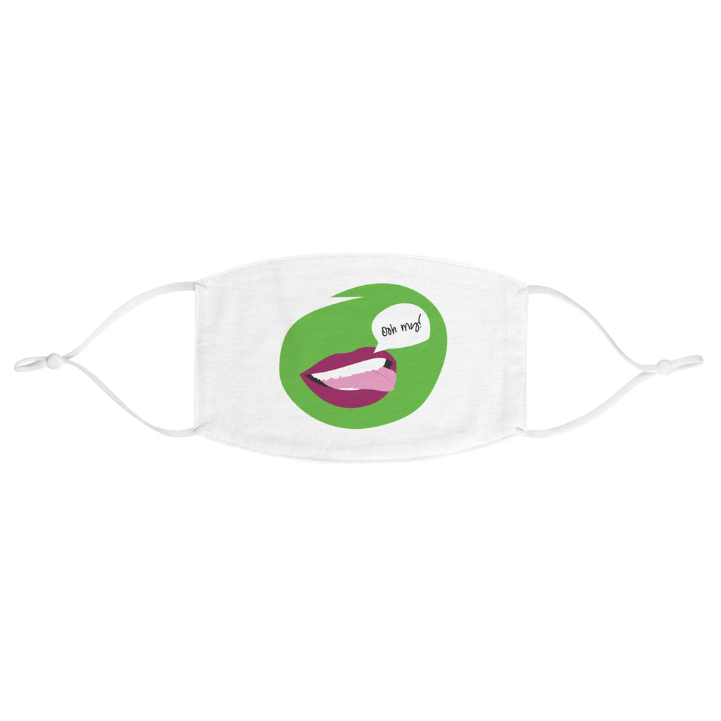 Fabric Face Mask — Graphic Lip Smile Mask with "bite me" Speech Bubble