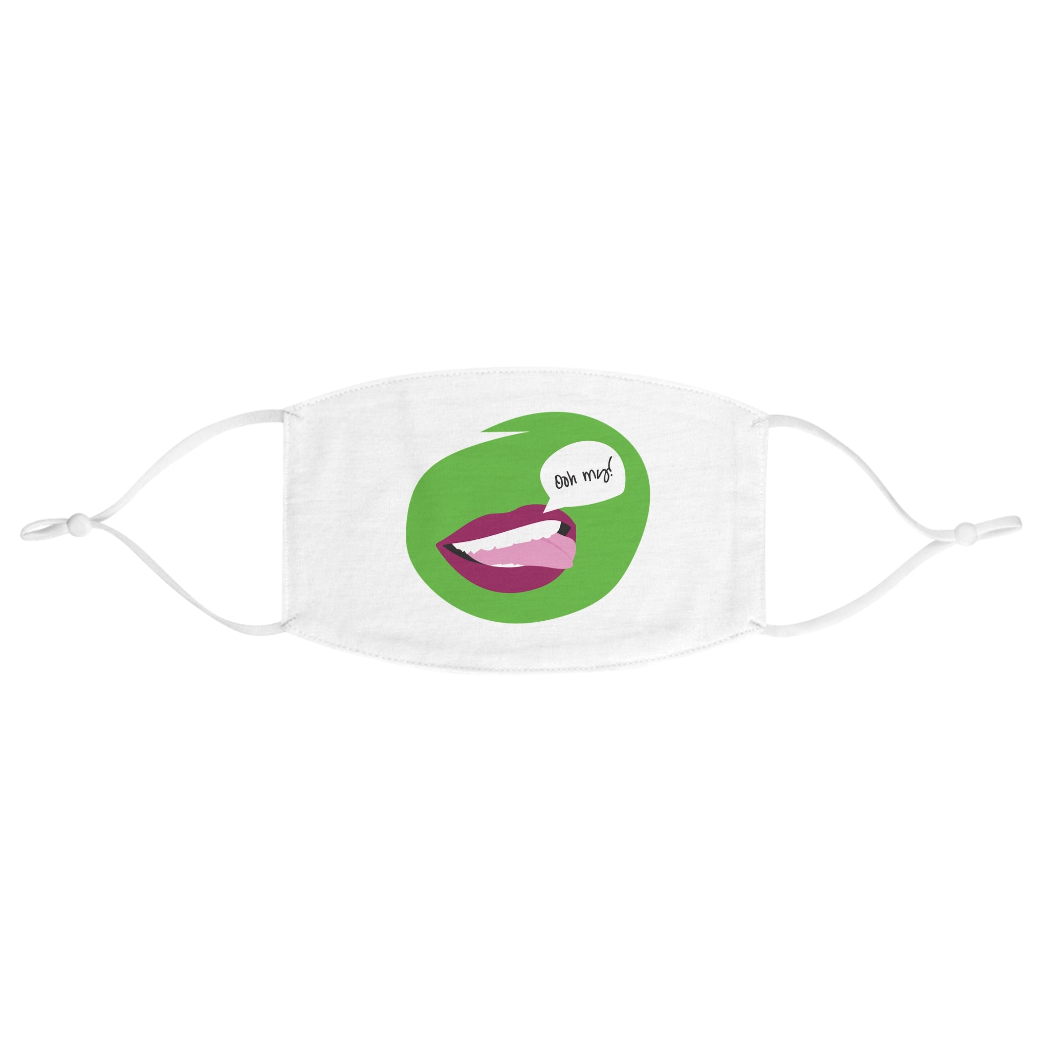Fabric Face Mask — Graphic Lip Smile Mask with "bite me" Speech Bubble