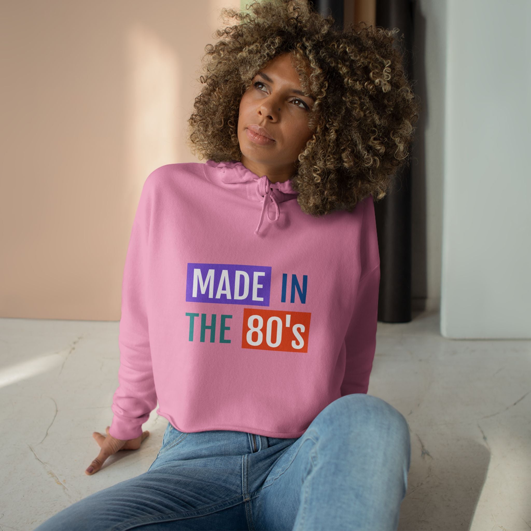 Made in the 80's Crop Hoodie — Retro 80s Graphic Cropped Sweatshirt