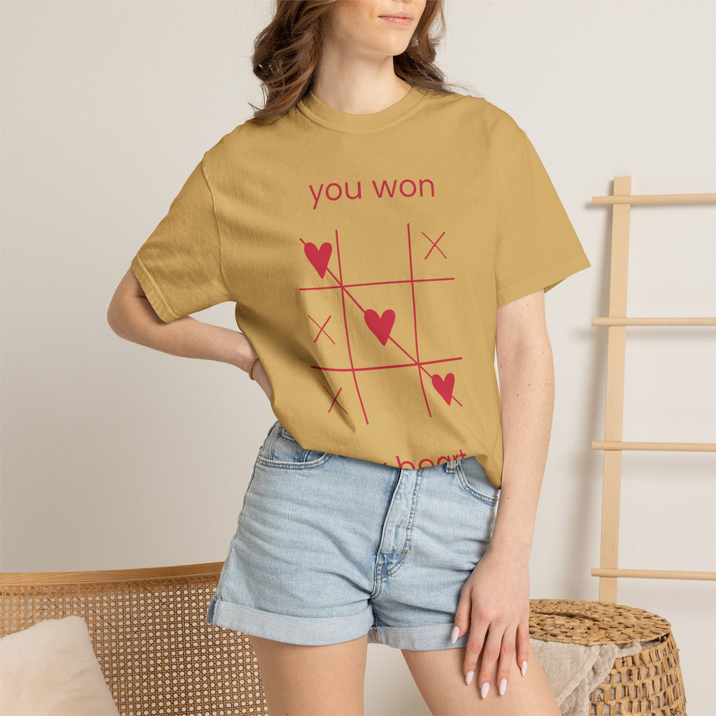 You Won My Heart T-Shirt — Tic-Tac-Toe Heart Valentine Tee