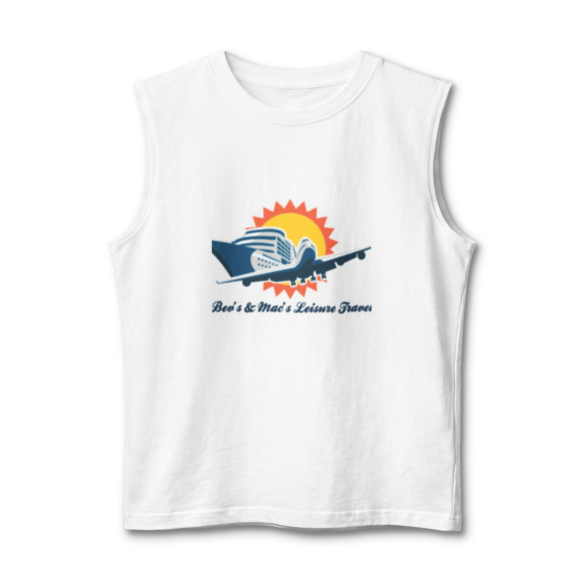 Vintage Travel Plane Tank Top — "Best & Mad's Leisure Tours" Graphic