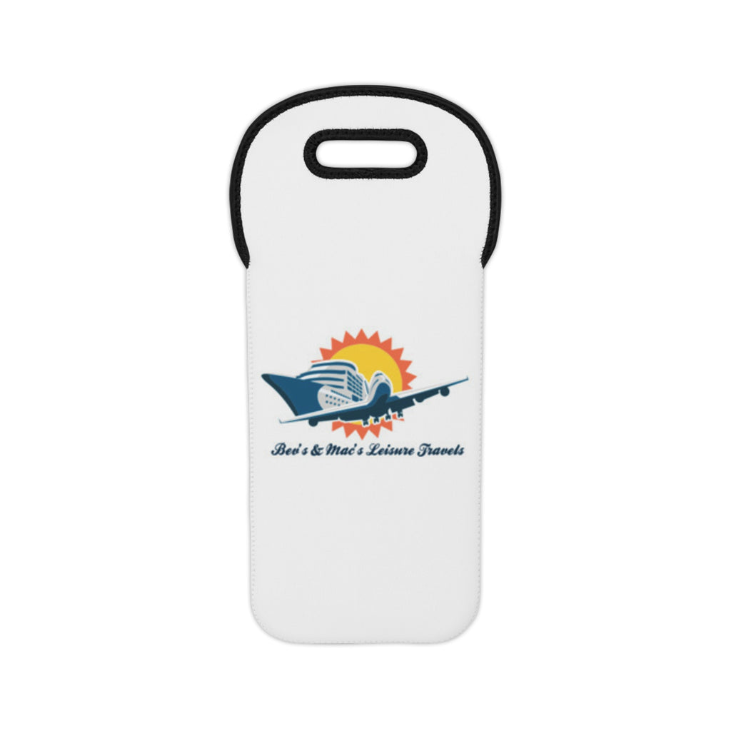 Wine Tote Bag - Retro Travel Plane Design "Best & Most Leisure Travels" | Insulated Bottle Carrier for Gifts & Vacations