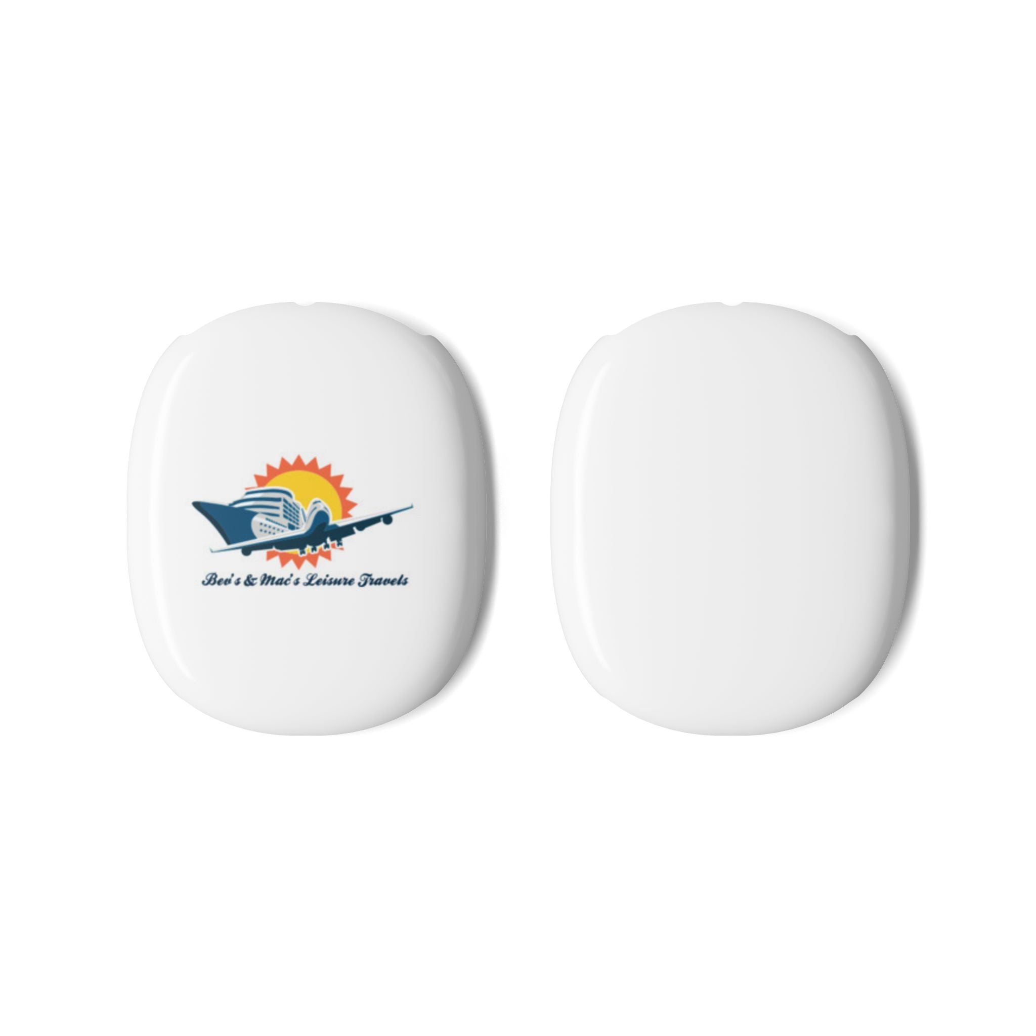 AirPods Max Case — Retro Travel Logo White Shell Protector