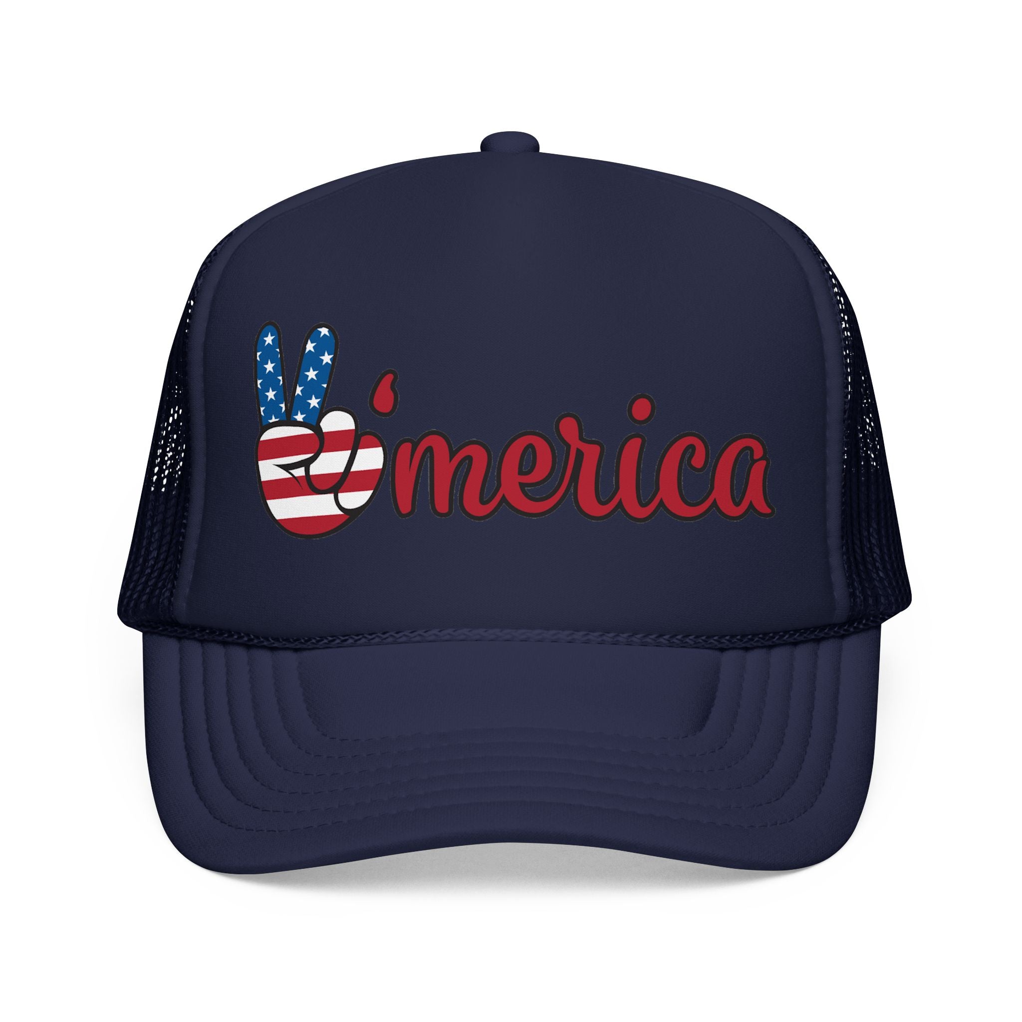 Trucker Hat — 'Merica Peace Sign USA Flag Foam Trucker Hat