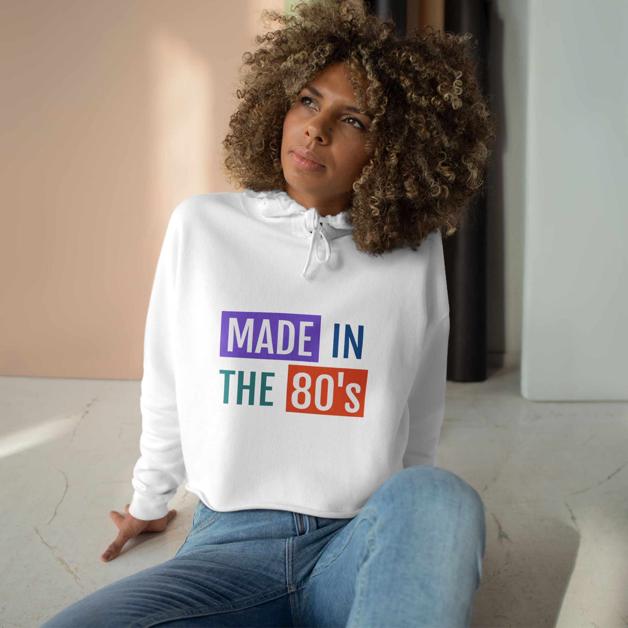 Made in the 80's Crop Hoodie — Retro 80s Graphic Cropped Sweatshirt
