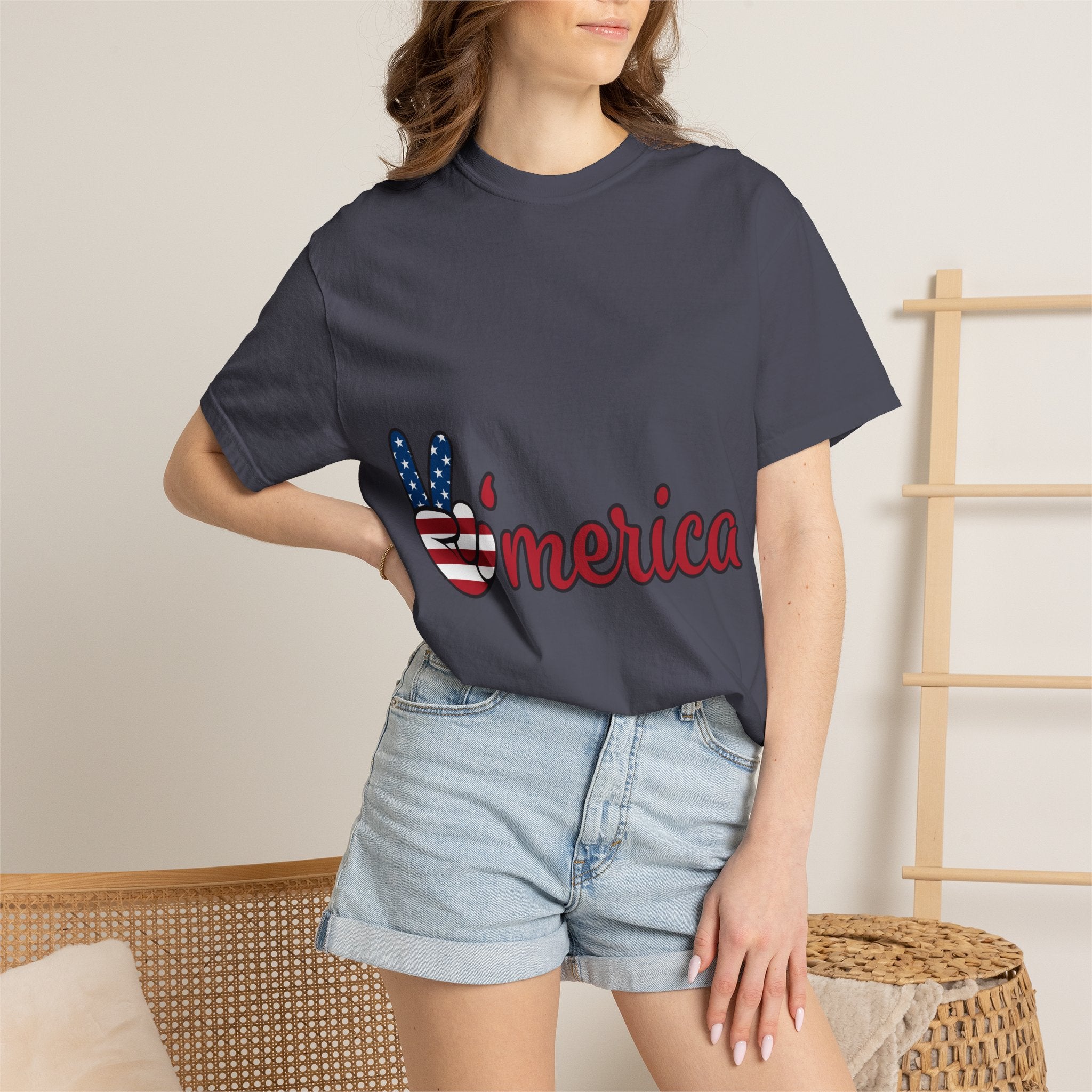 'Merica Peace Sign T-Shirt — Patriotic USA Flag Graphic Tee for 4th of July