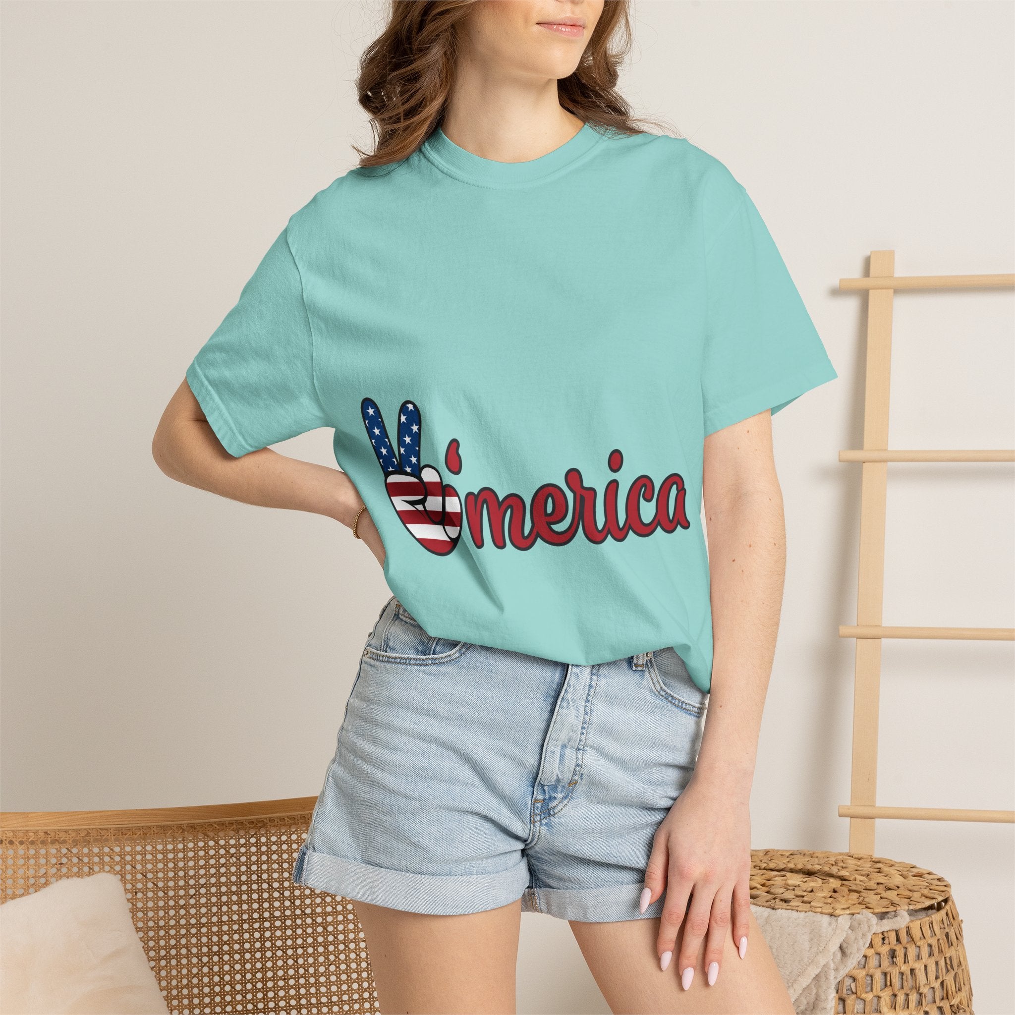 'Merica Peace Sign T-Shirt — Patriotic USA Flag Graphic Tee for 4th of July