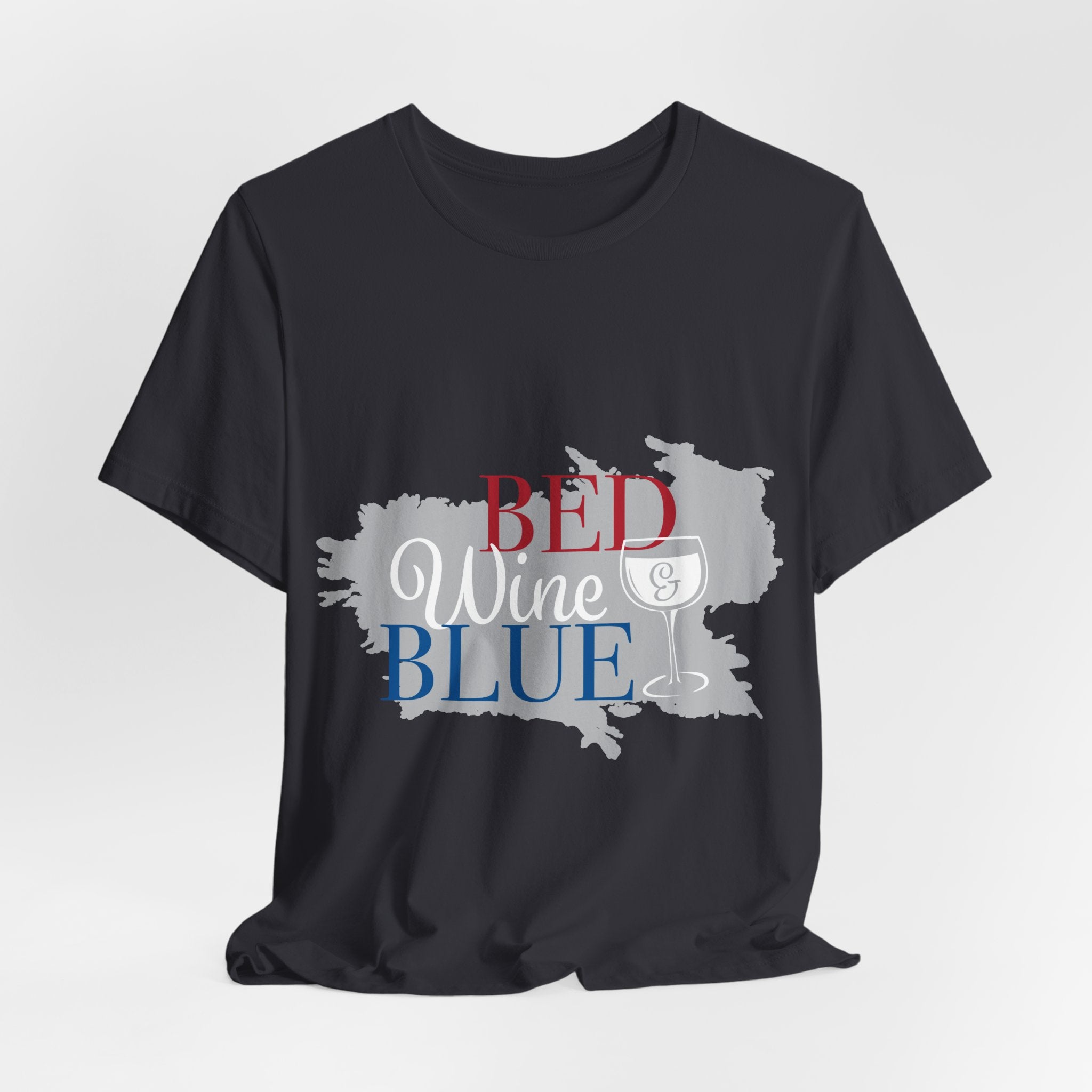 Bed Wine & Blue T-Shirt — Patriotic Red, White & Blue Wine Tee