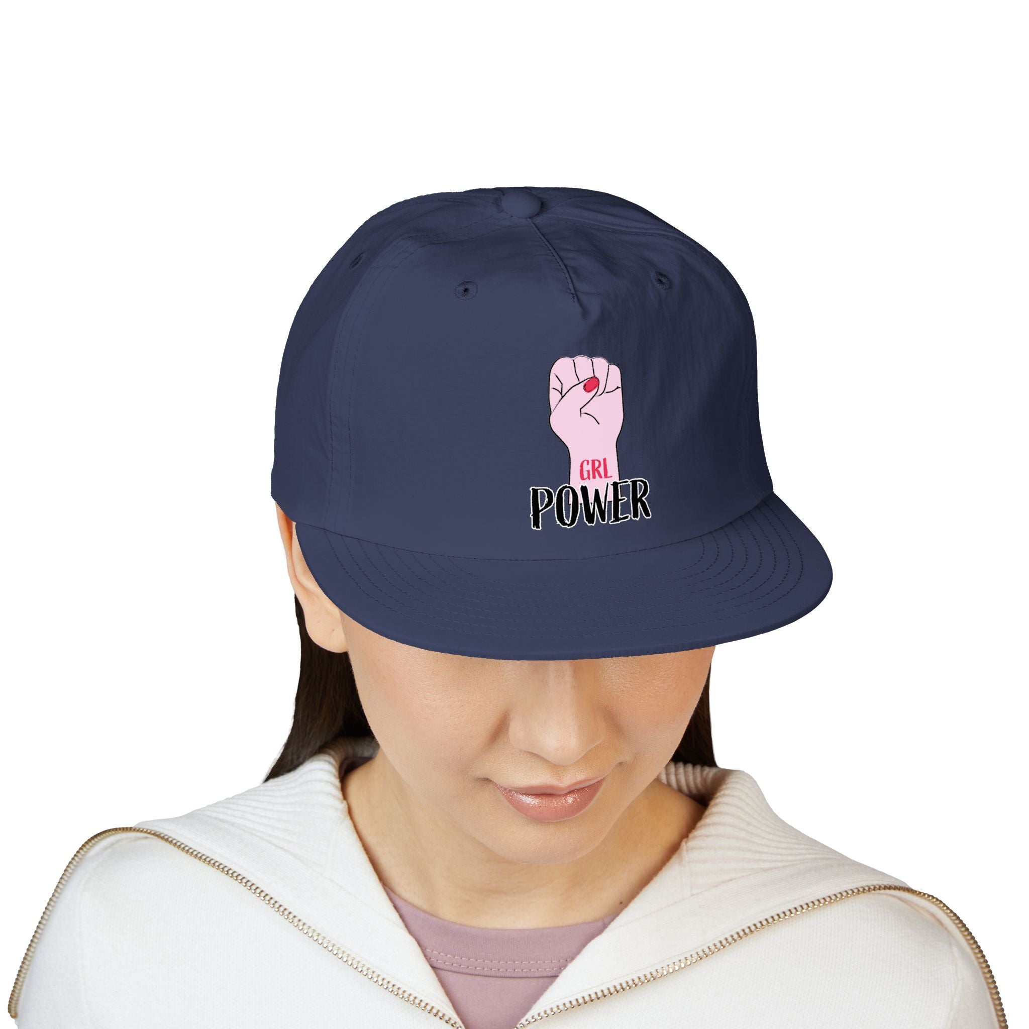 Surf Cap — "GRL POWER" Raised Fist Embroidered Surf Cap