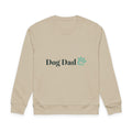 Dog Dad Sweatshirt – Minimal Paw Graphic Organic Crewneck