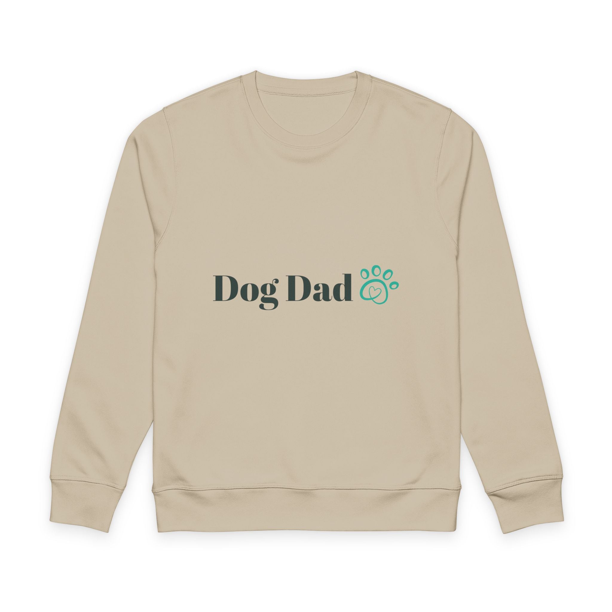 Dog Dad Sweatshirt – Minimal Paw Graphic Organic Crewneck