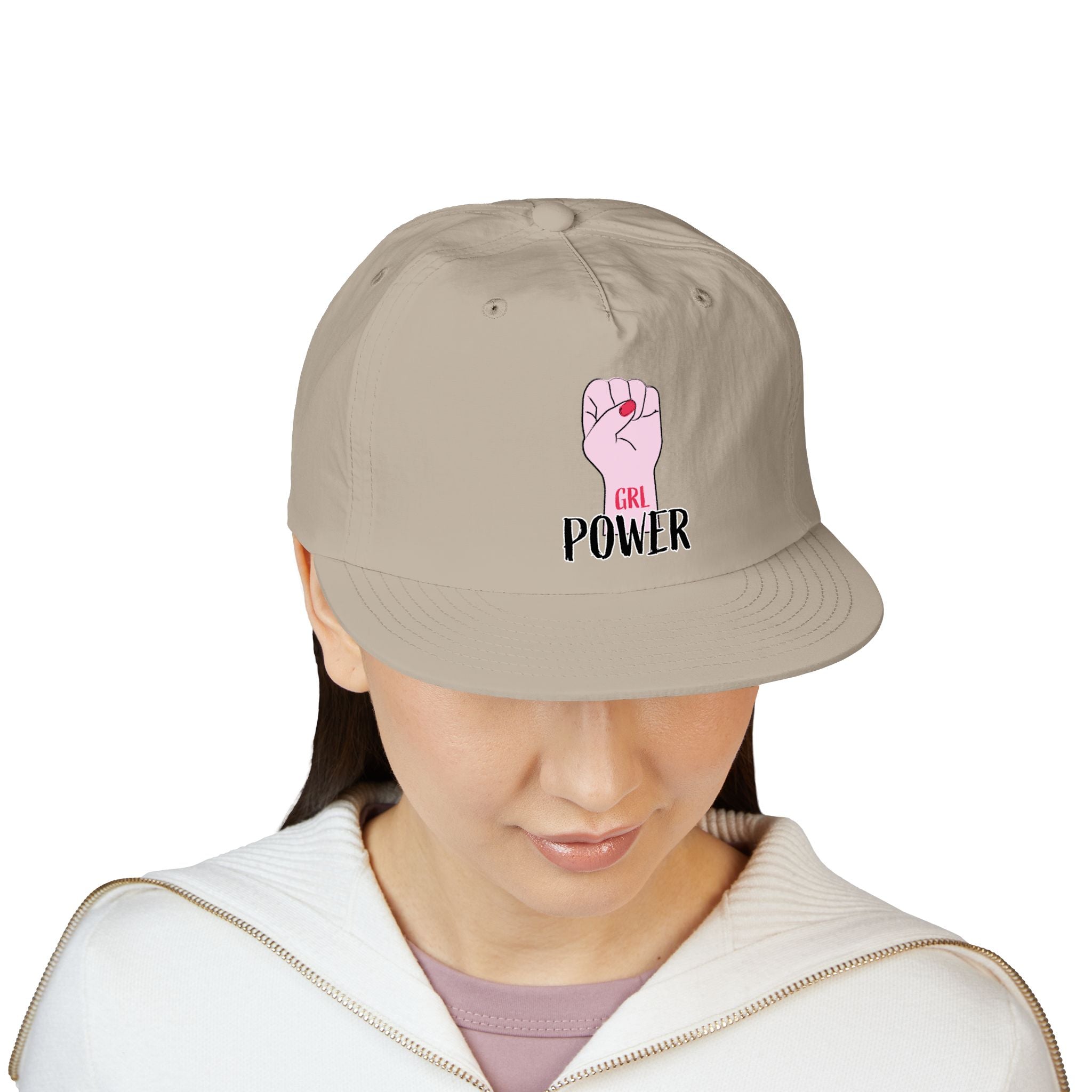 Surf Cap — "GRL POWER" Raised Fist Embroidered Surf Cap