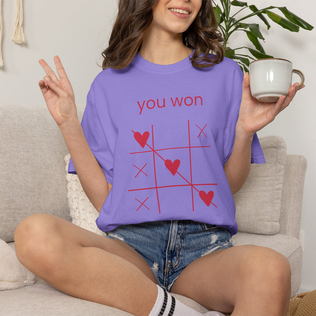 You Won My Heart T-Shirt — Tic-Tac-Toe Heart Valentine Tee