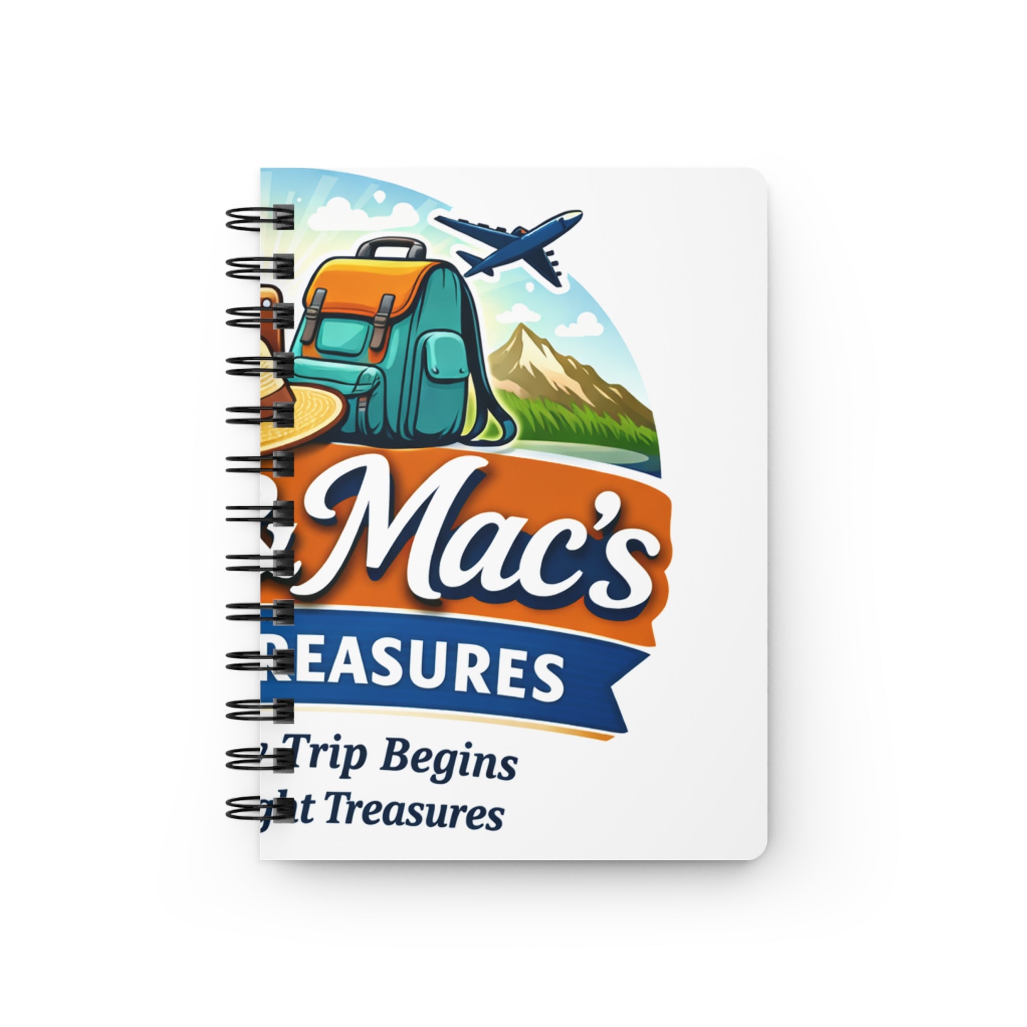 Travel Spiral Notebook — Personalized 'Trip Begins, Not Treasures' Journal