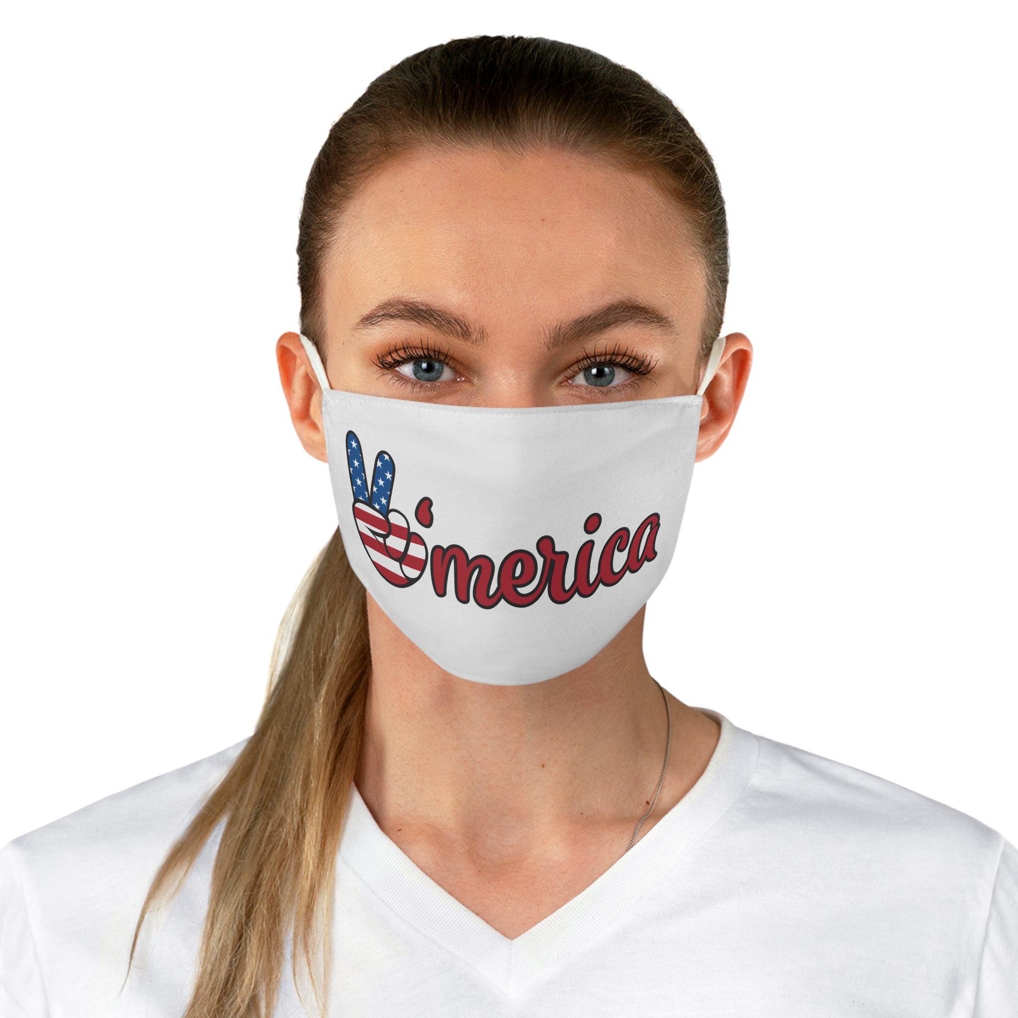 'Merica Patriotic Face Mask – American Flag Peace Sign Mask