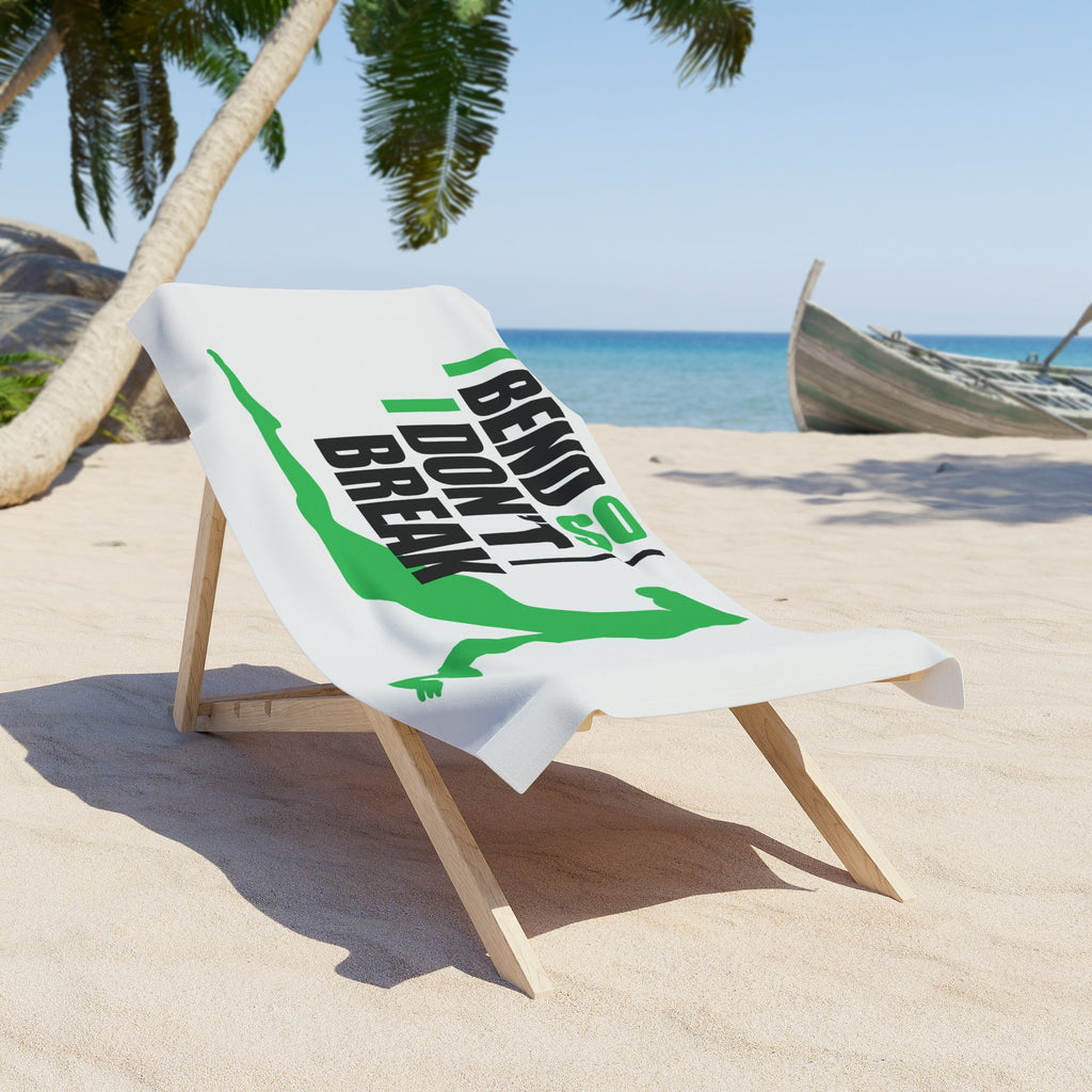 Beach Towel - I Bend So I Don't Break Yoga Pose Design