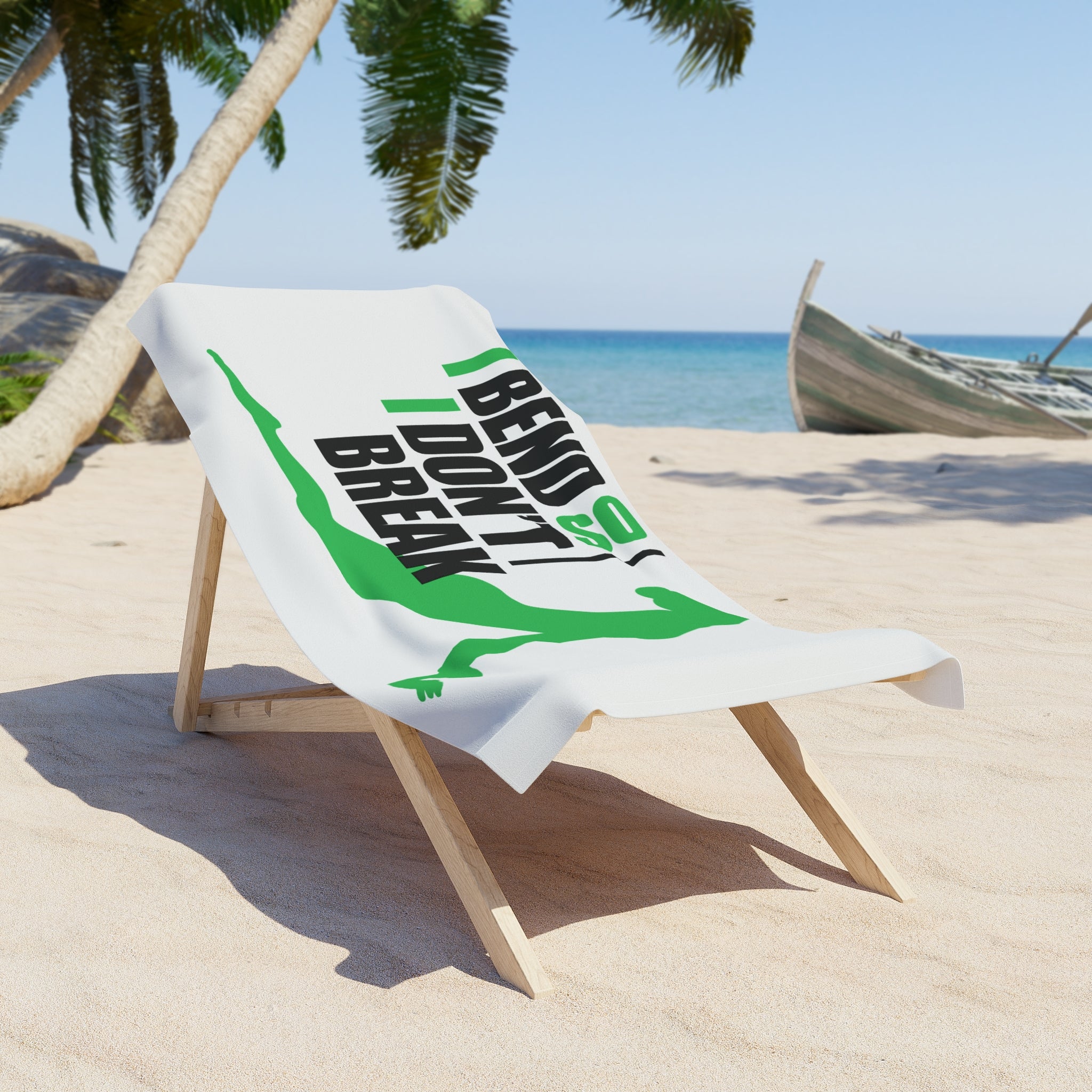 Beach Towel - I Bend So I Don't Break Yoga Pose Design
