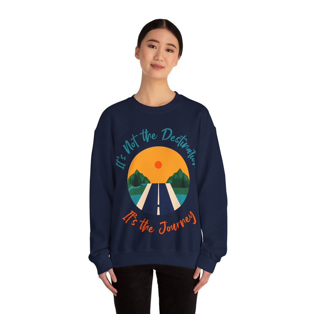Crewneck Sweatshirt — "It's Not the Destination, It's the Journey" Retro Road Trip Design