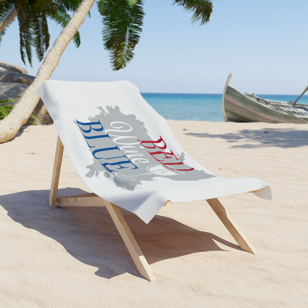 Beach Towel — "Red Wine & Blue" Patriotic Wine Beach Towel