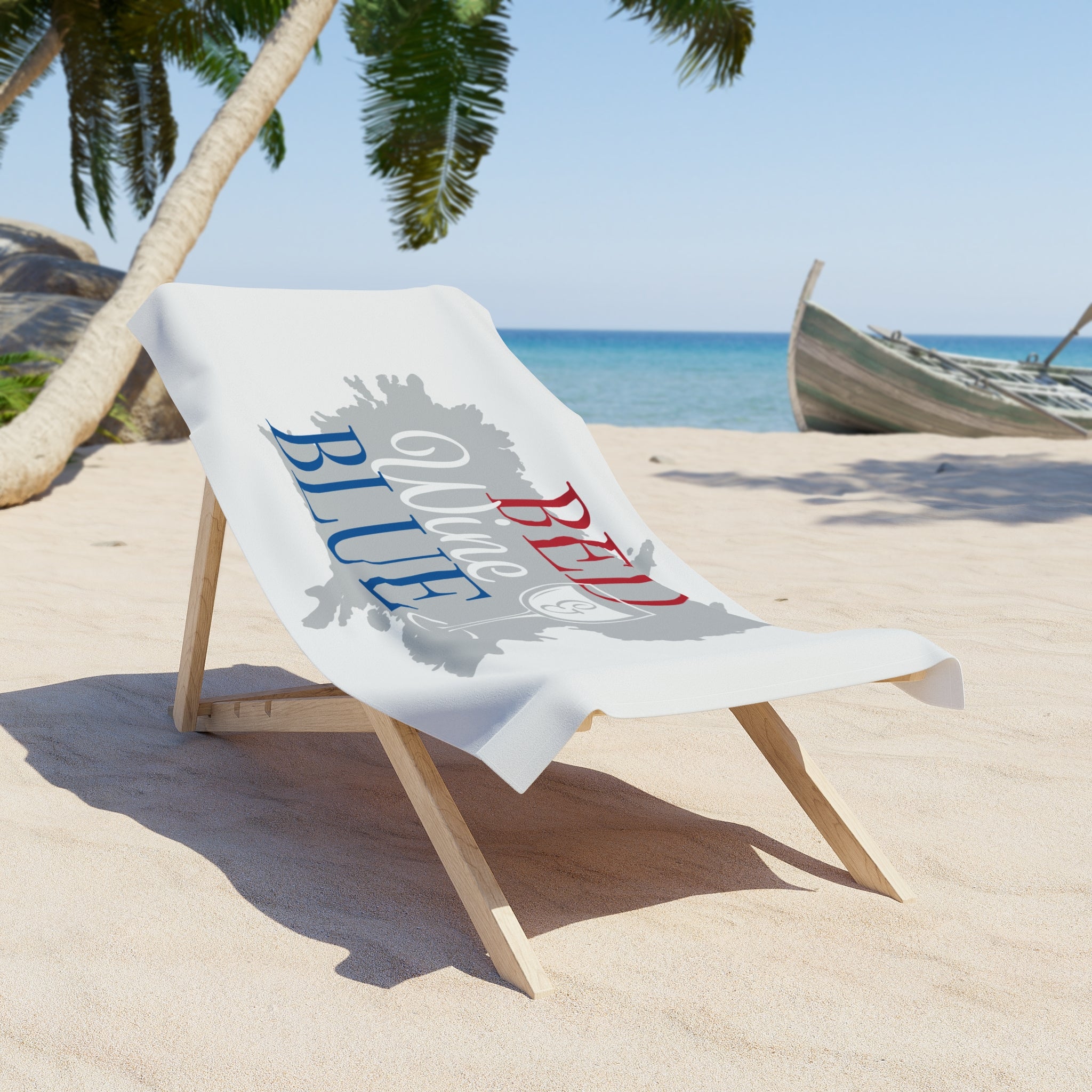 Beach Towel — "Red Wine & Blue" Patriotic Wine Beach Towel