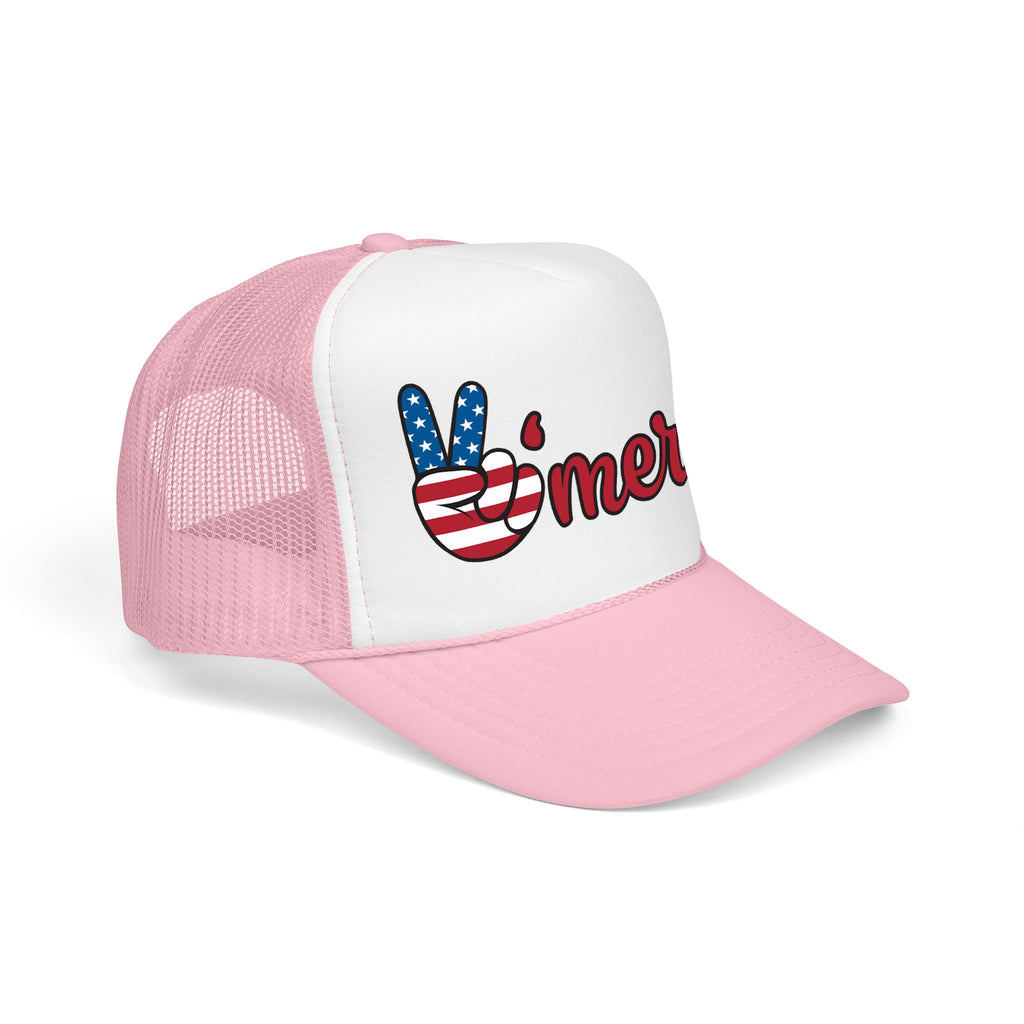 Trucker Hat — 'Merica Peace Sign USA Flag Foam Trucker Hat