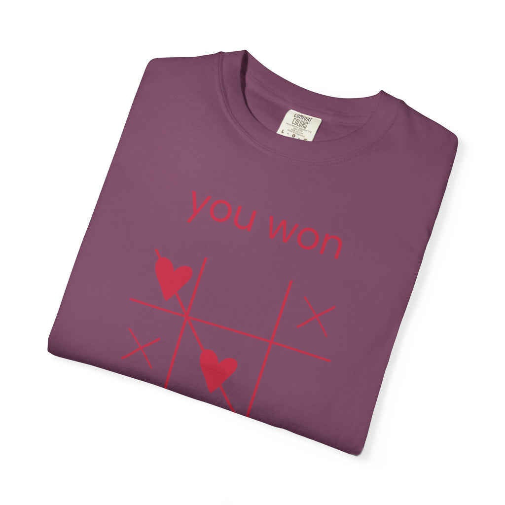 You Won My Heart T-Shirt — Tic-Tac-Toe Heart Valentine Tee