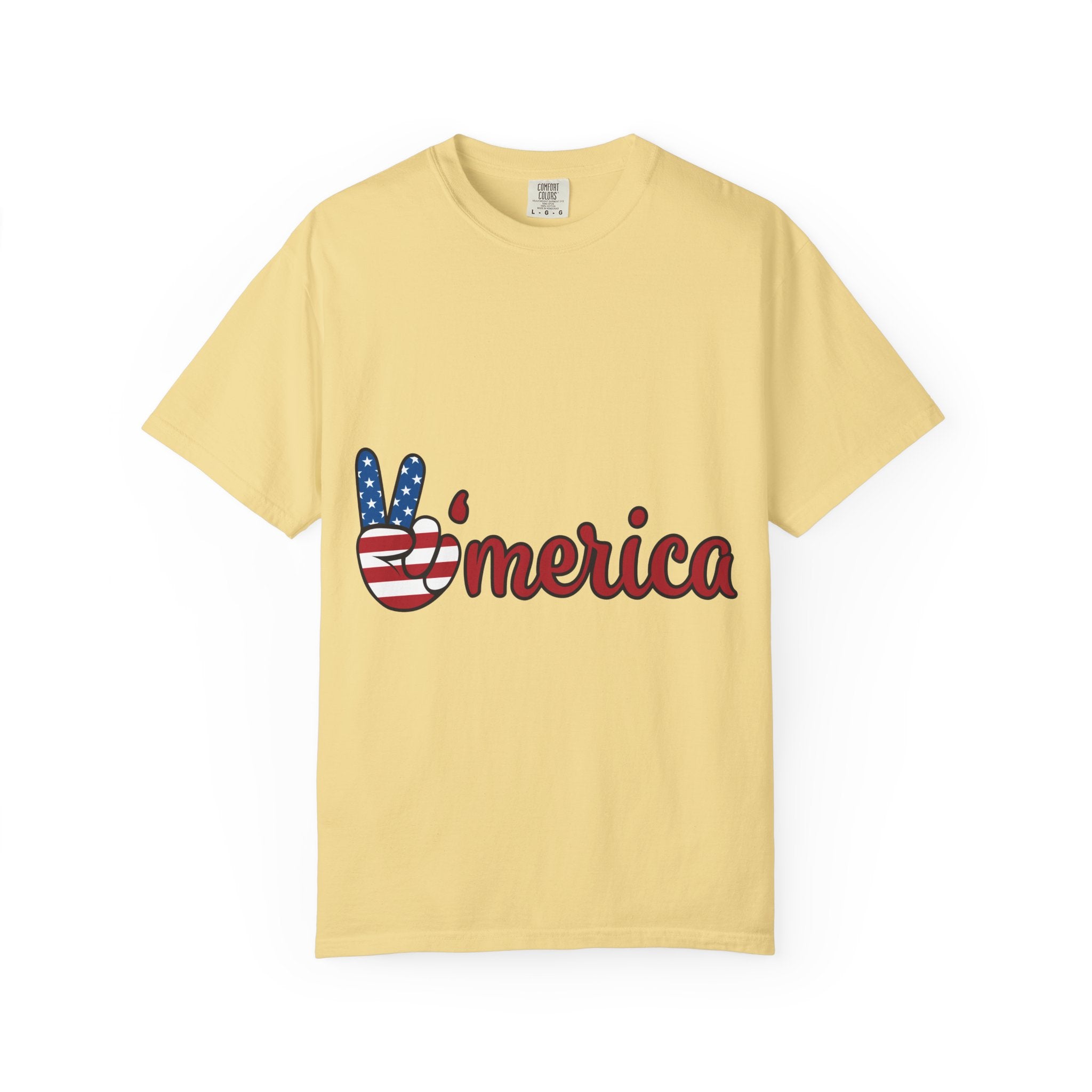 'Merica Peace Sign T-Shirt — Patriotic USA Flag Graphic Tee for 4th of July