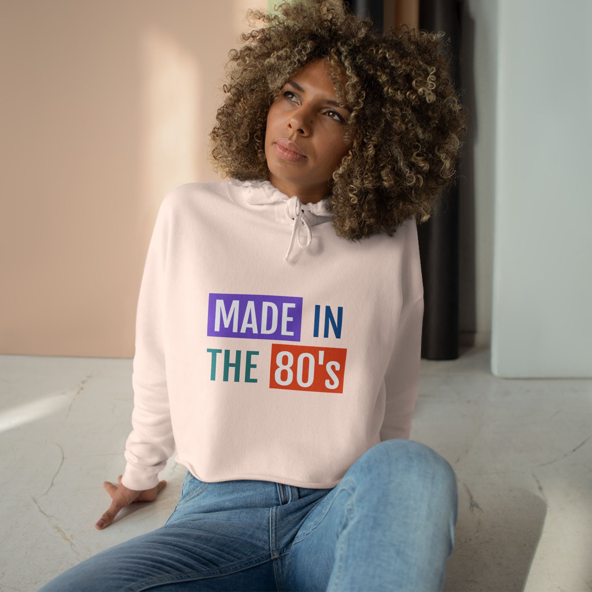Made in the 80's Crop Hoodie — Retro 80s Graphic Cropped Sweatshirt