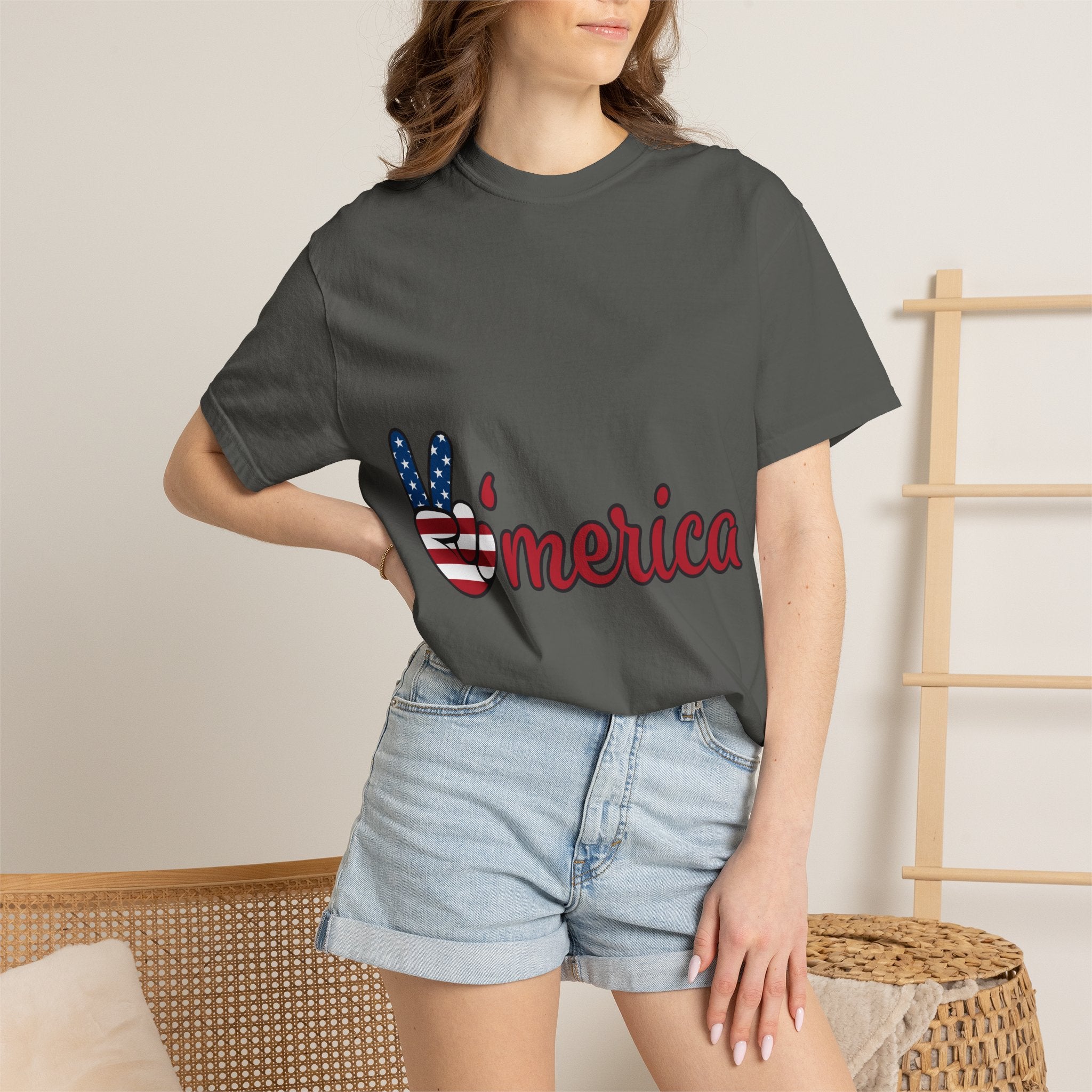 'Merica Peace Sign T-Shirt — Patriotic USA Flag Graphic Tee for 4th of July