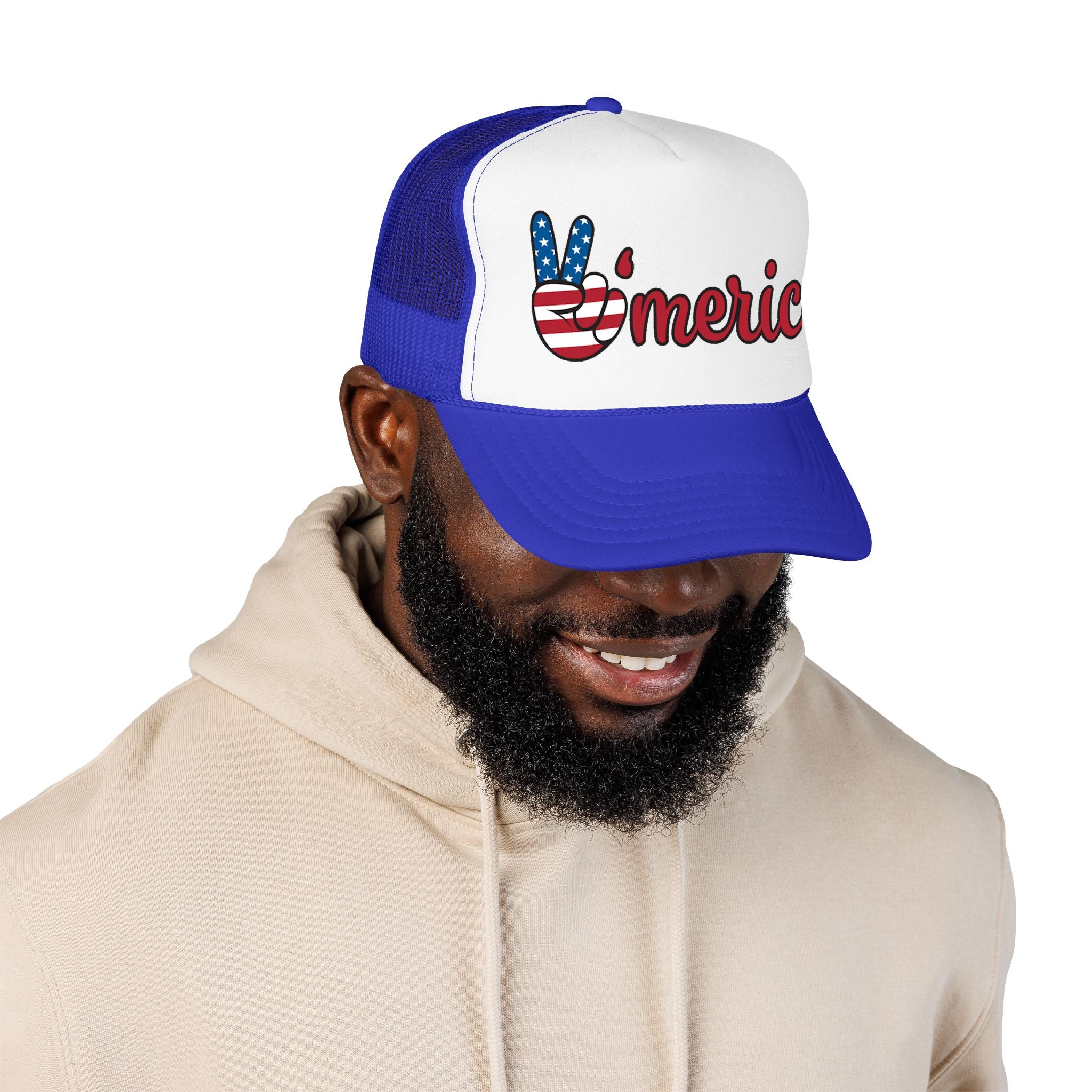 Trucker Hat — 'Merica Peace Sign USA Flag Foam Trucker Hat