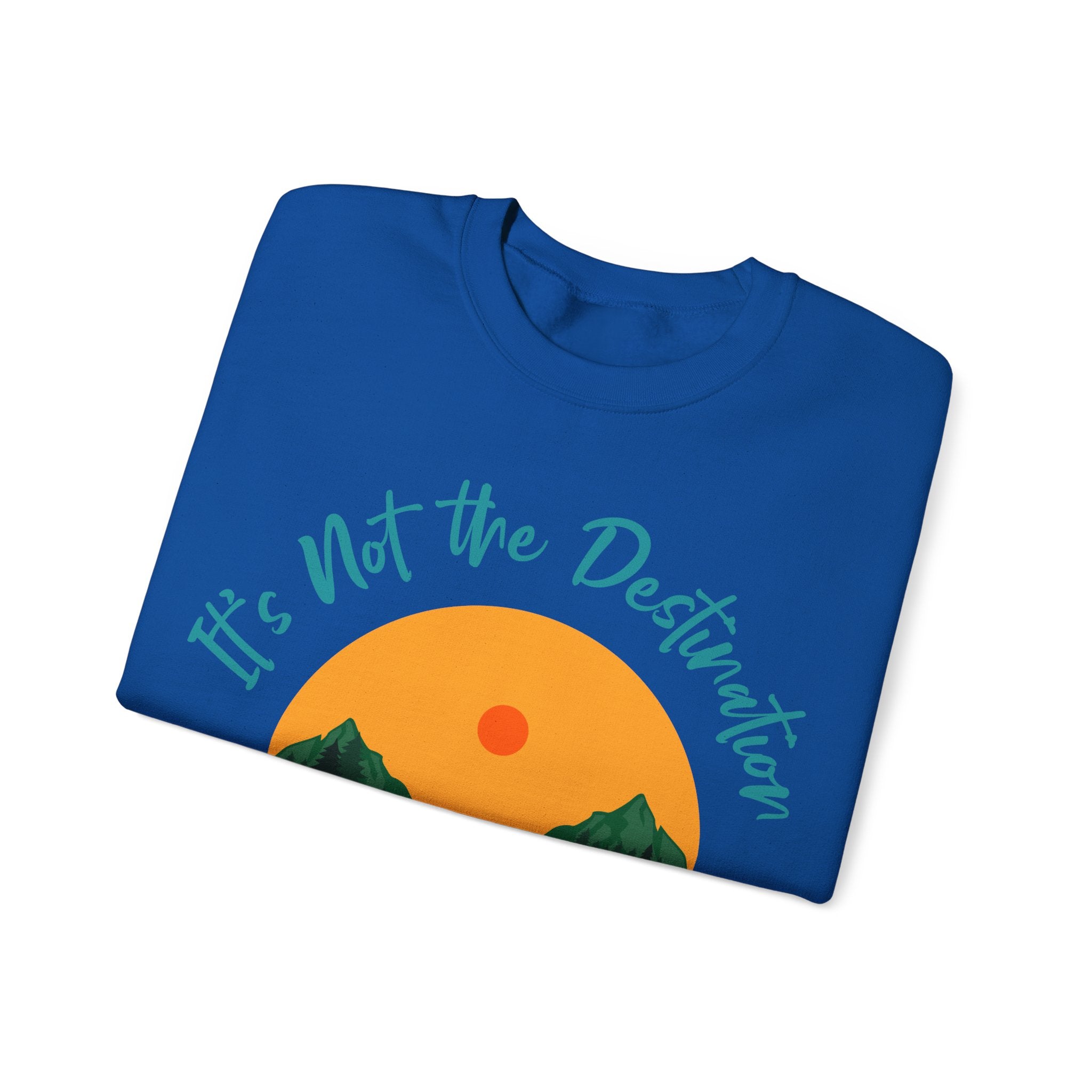 Crewneck Sweatshirt — "It's Not the Destination, It's the Journey" Retro Road Trip Design