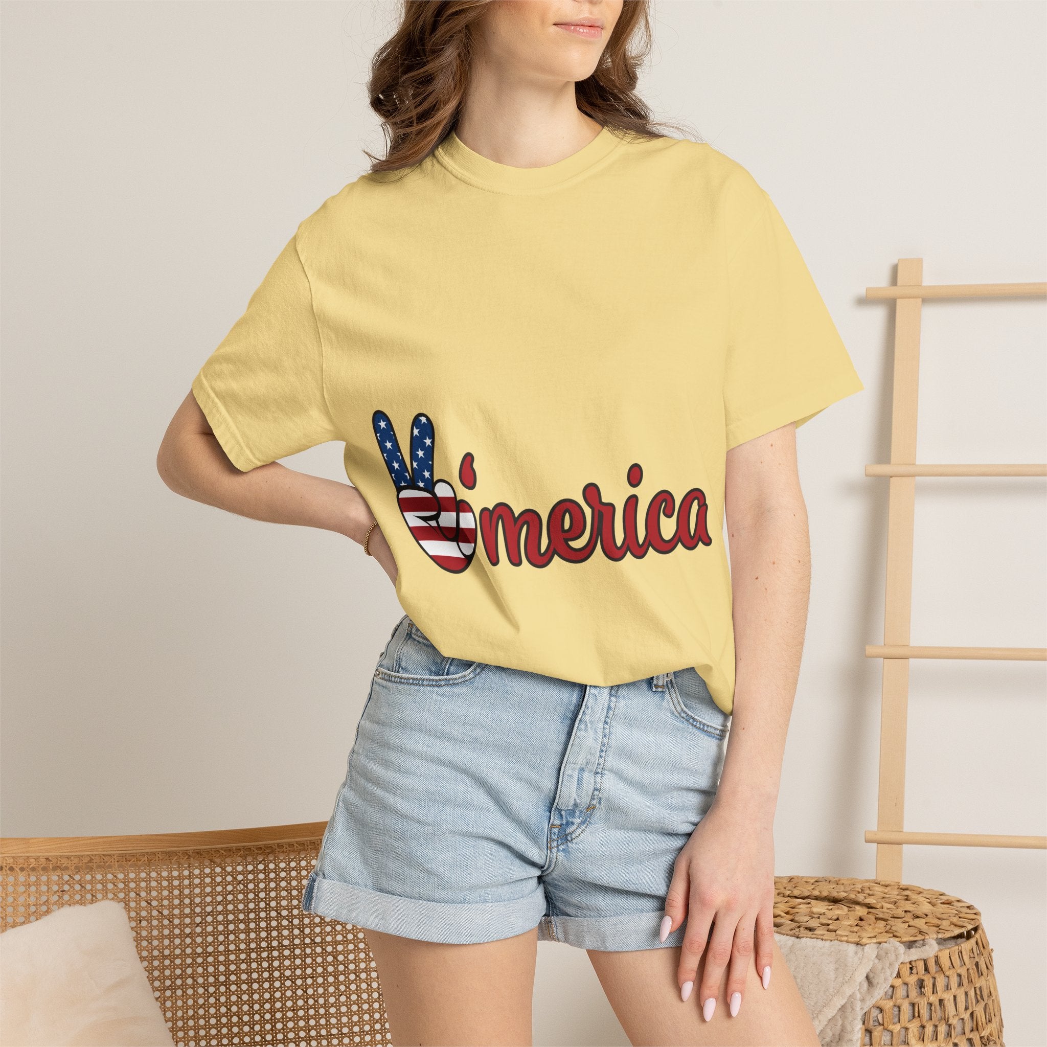 'Merica Peace Sign T-Shirt — Patriotic USA Flag Graphic Tee for 4th of July