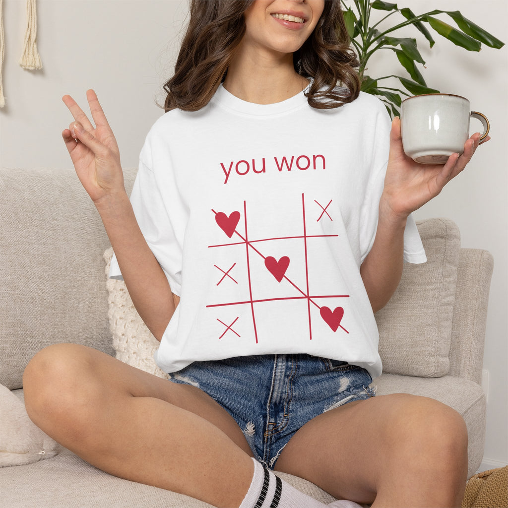 You Won My Heart T-Shirt — Tic-Tac-Toe Heart Valentine Tee