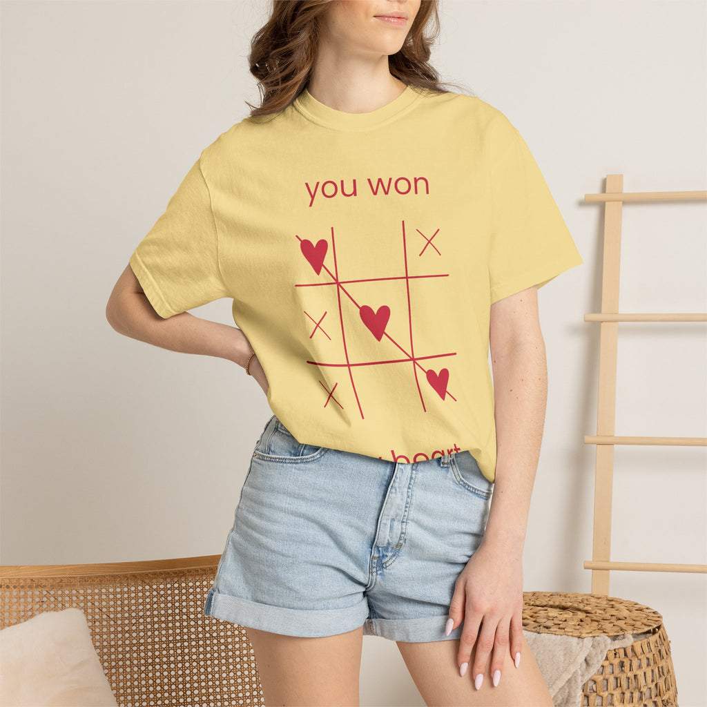 You Won My Heart T-Shirt — Tic-Tac-Toe Heart Valentine Tee