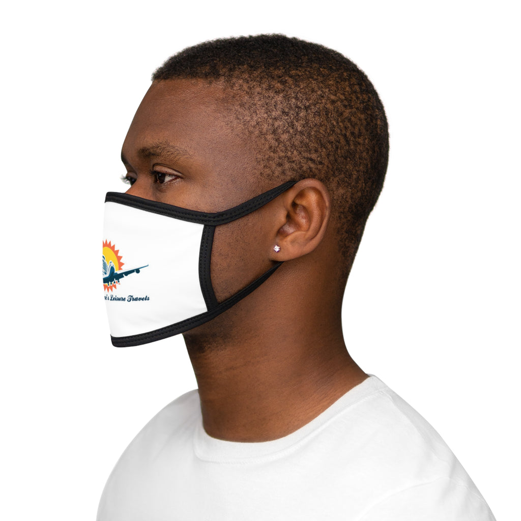 Sunset Cruise Logo Face Mask — Beach Travel Mask with Small Nautical Design