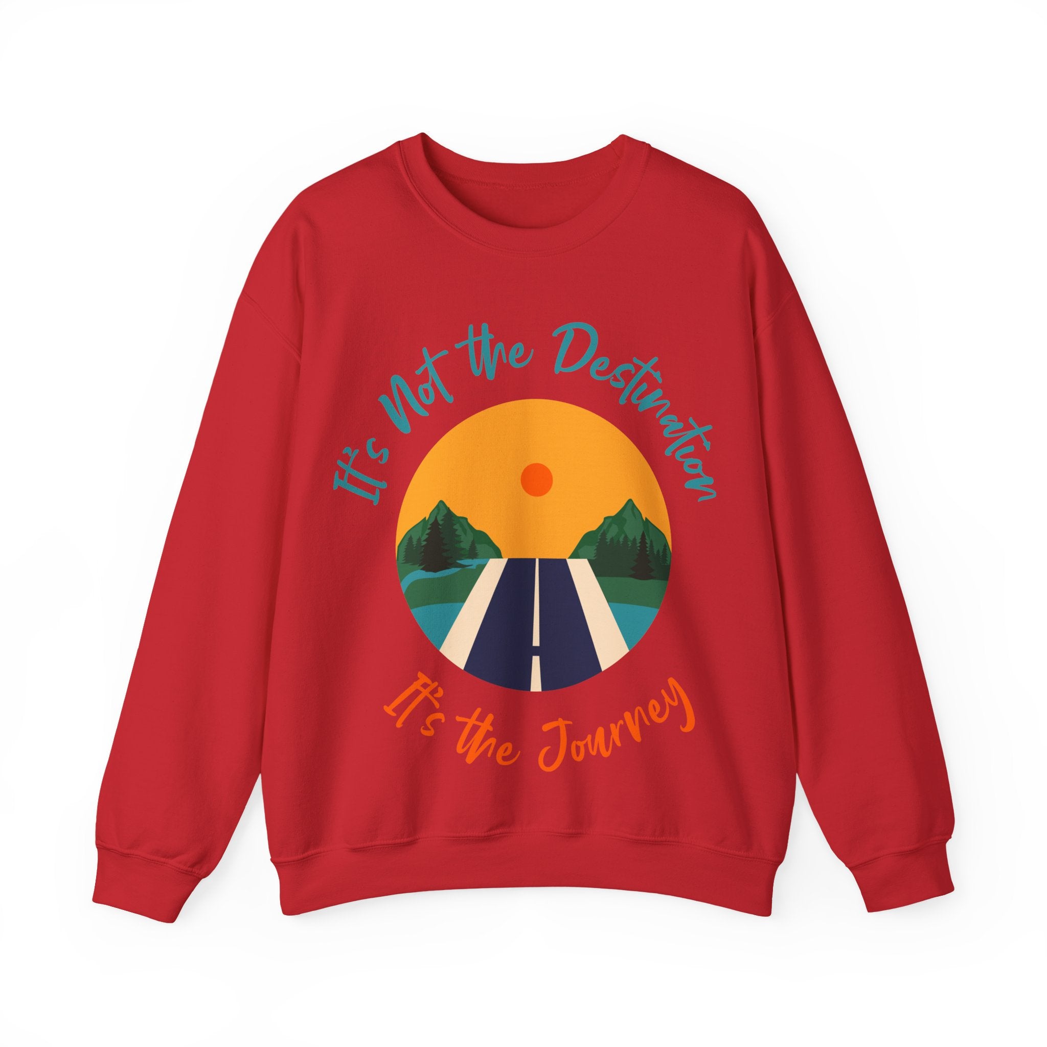 Crewneck Sweatshirt — "It's Not the Destination, It's the Journey" Retro Road Trip Design