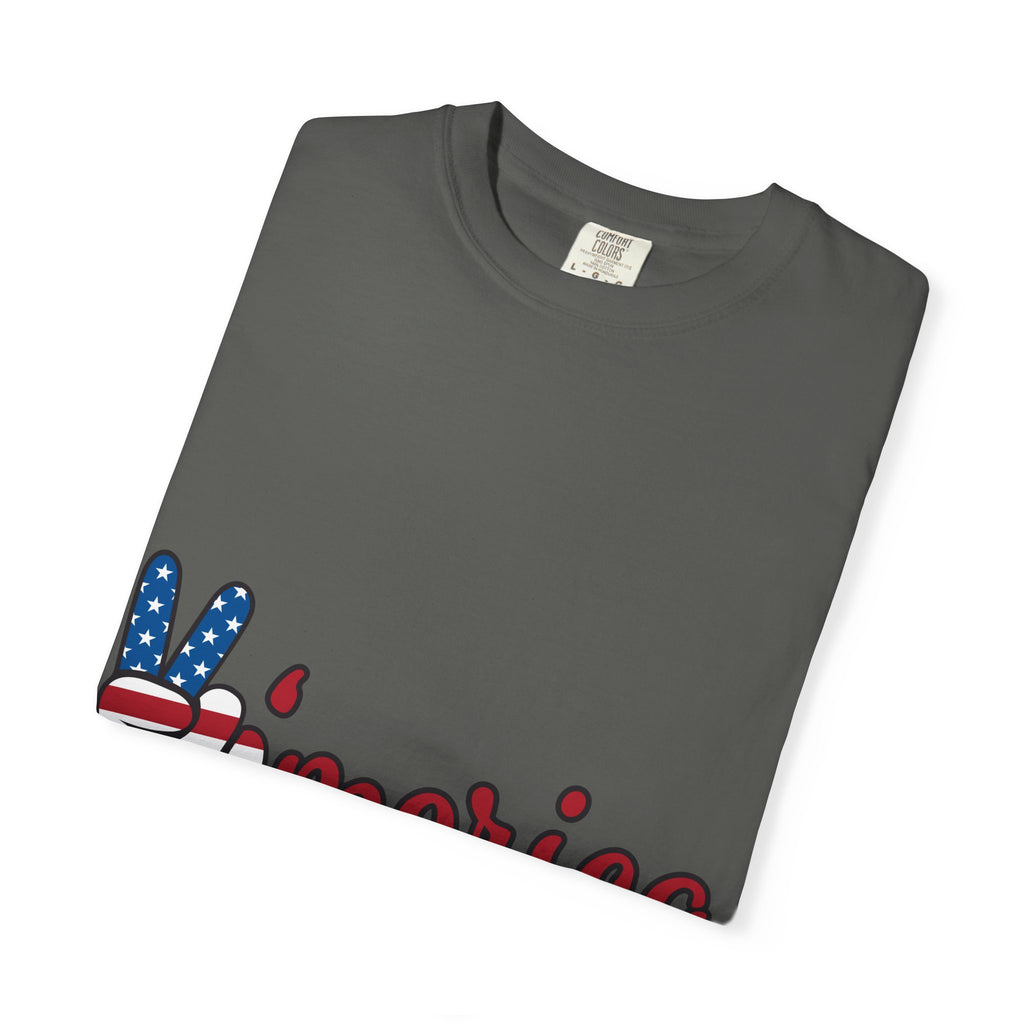 'Merica Peace Sign T-Shirt — Patriotic USA Flag Graphic Tee for 4th of July