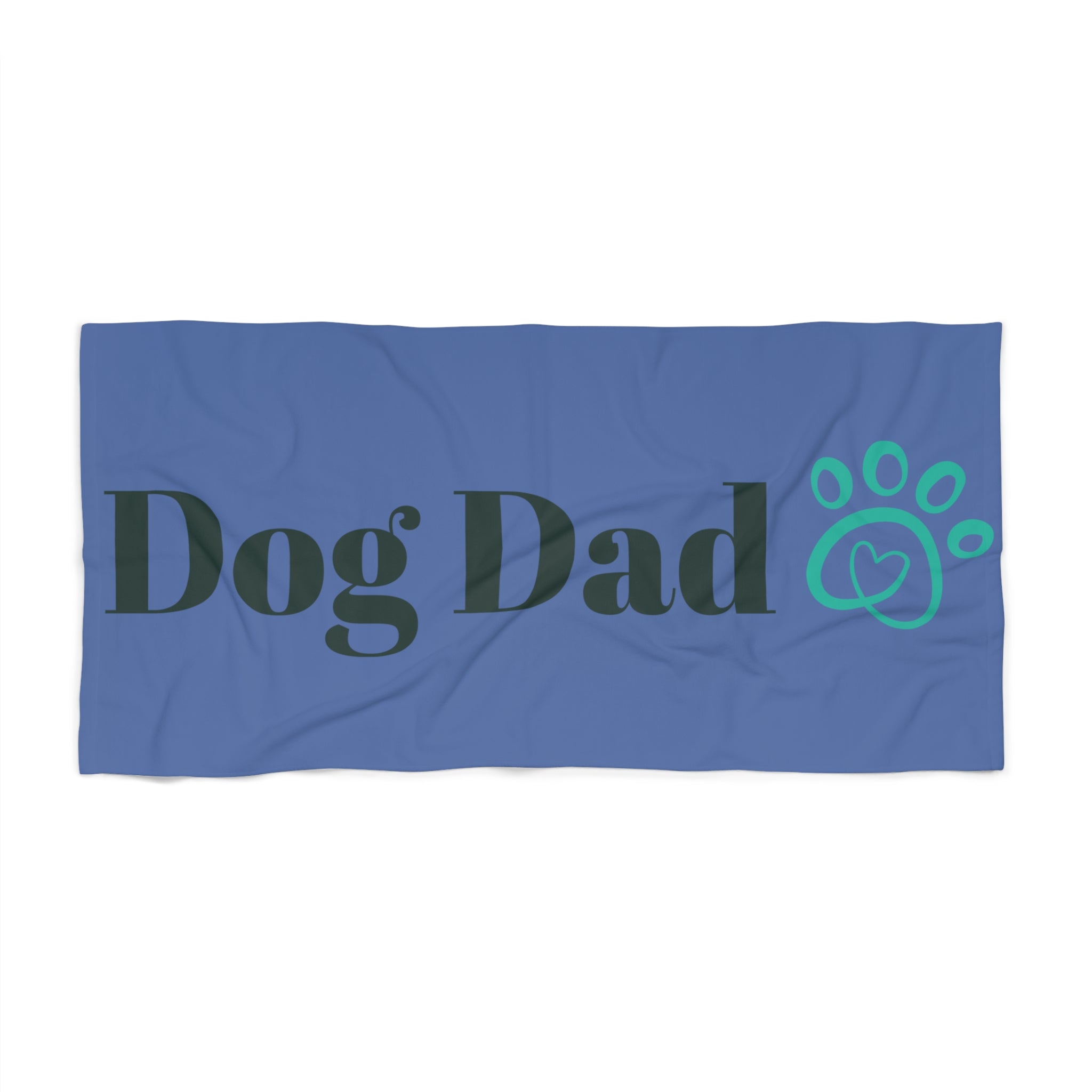 Dog Dad Beach Towel — Funny Pet Lover Paw Print Towel for Beach, Pool & Gifts
