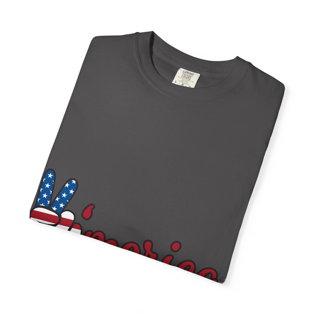 'Merica Peace Sign T-Shirt — Patriotic USA Flag Graphic Tee for 4th of July